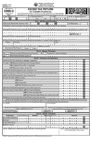 BIR Form No. EXCISE TAX RETURN for Mineral Products - Jan 2018 - Studocu