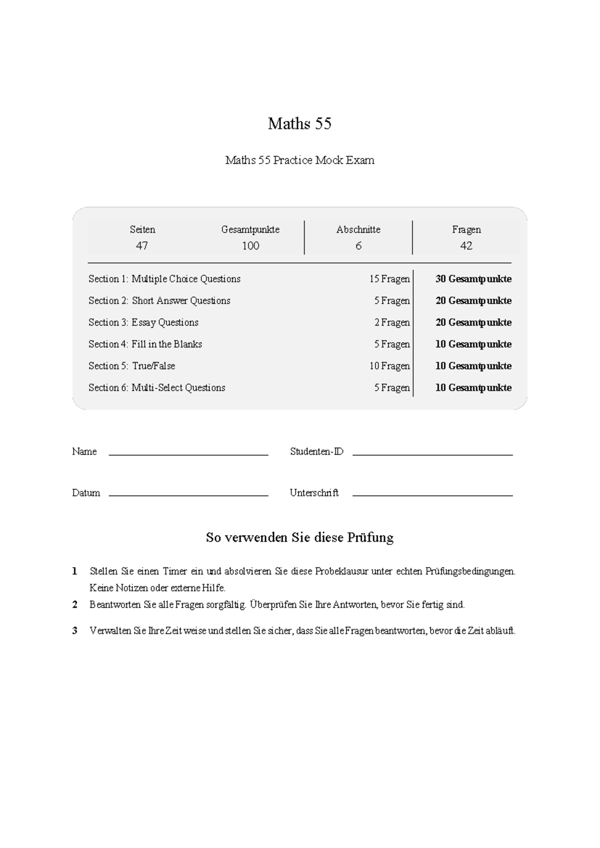 Maths 55 Probeexamen – beliebt 2026 feb - Maths 55 Maths 55 Practice ...