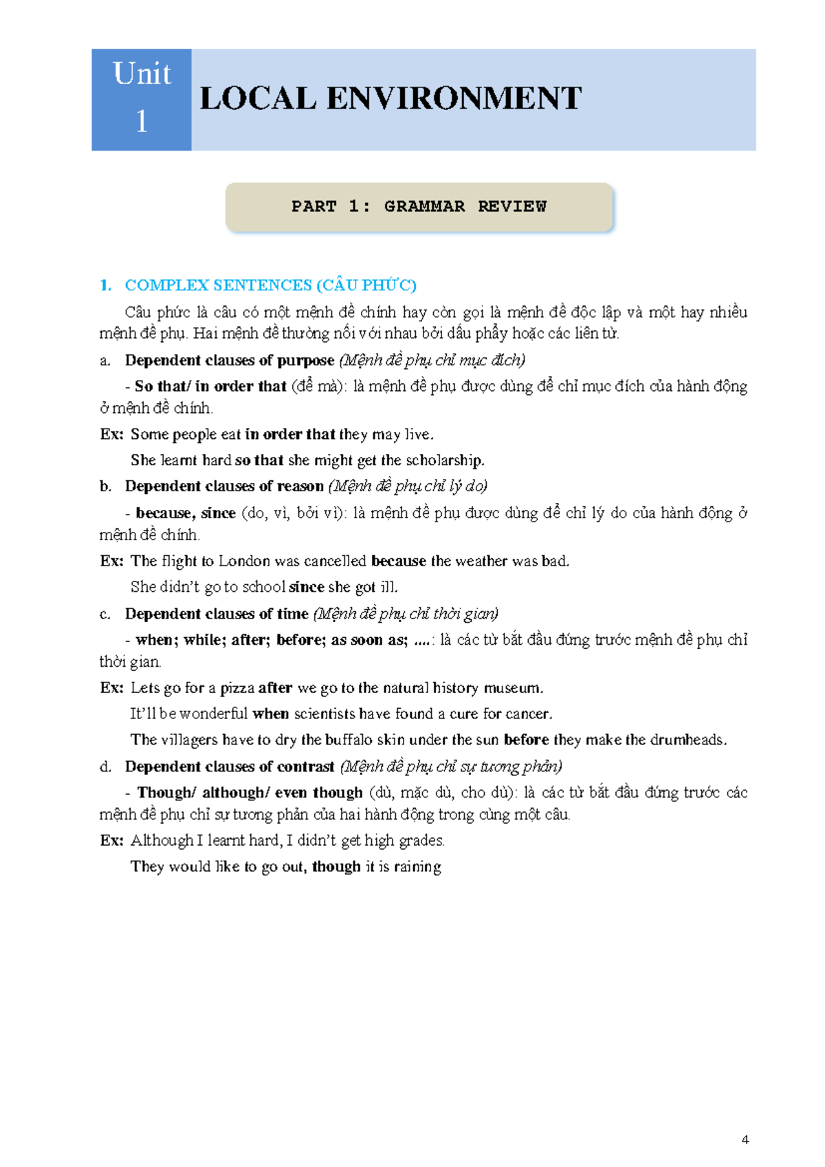 Unit 1 + Unit 2 - hgkhkgjkkj,m - Unit 1 LOCAL ENVIRONMENT 1. COMPLEX ...