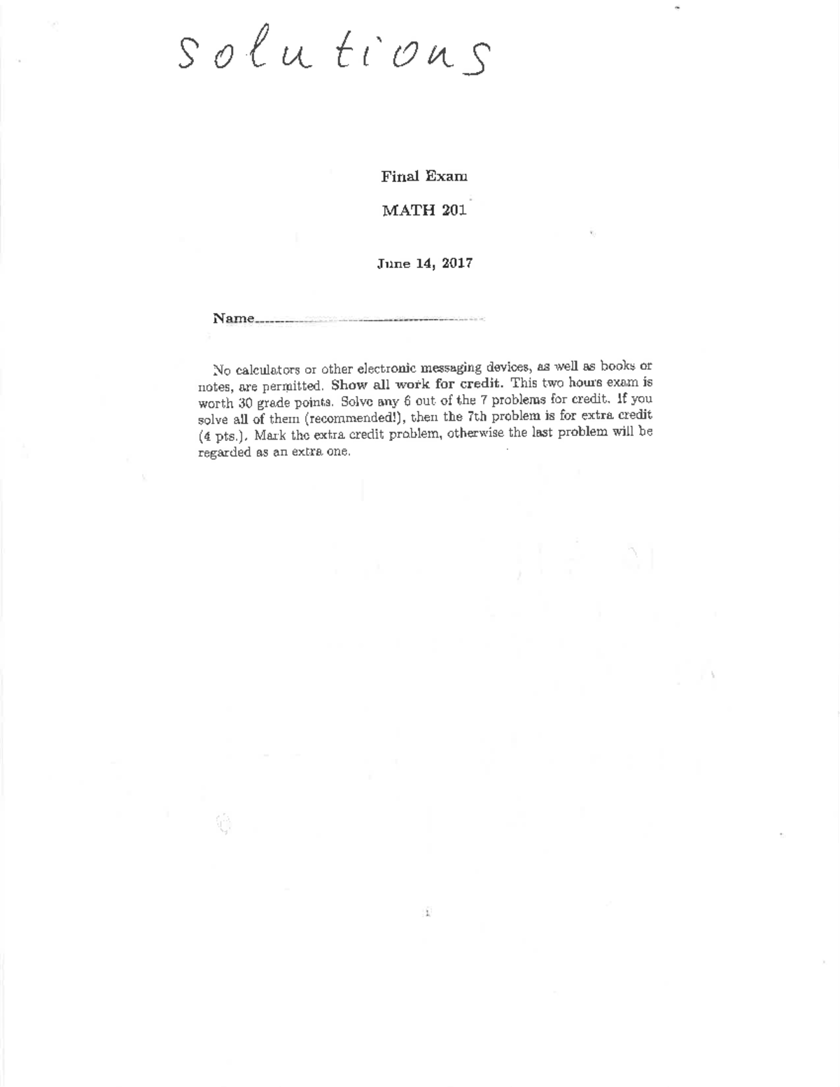 Final Exam Solutions 1 - Comprehensive Review Guide - Studeersnel