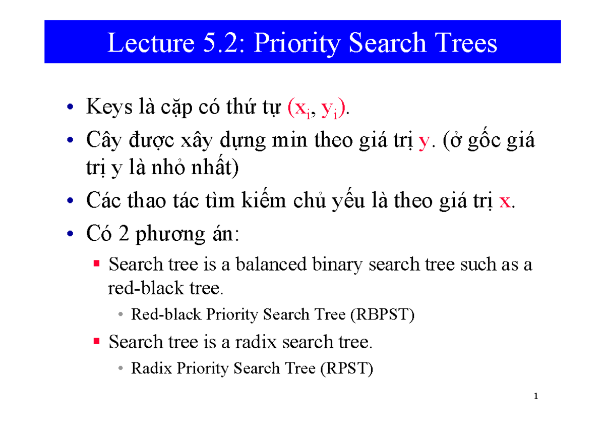Lecture 5.2: Priority Search Trees Overview and Operations - Studocu
