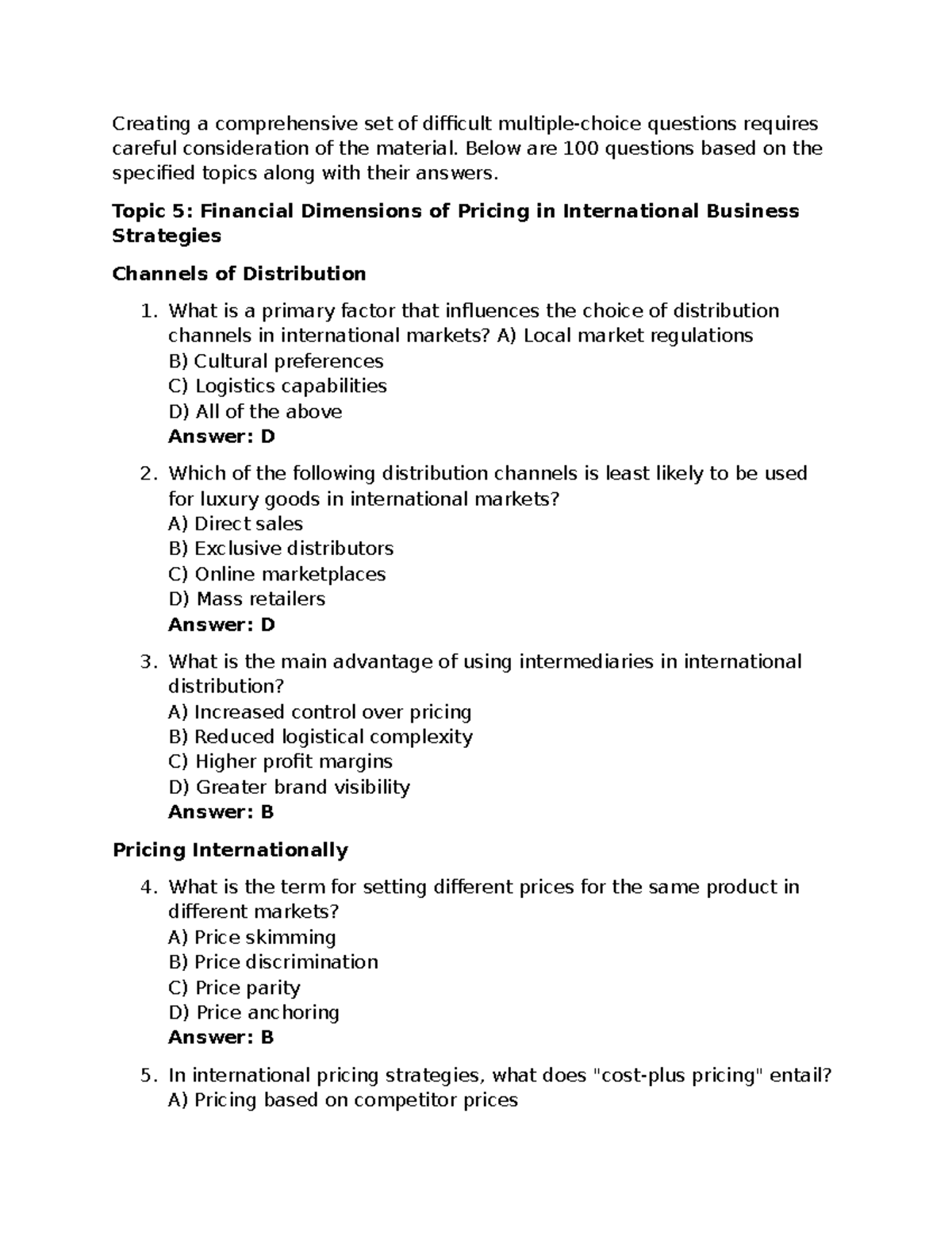 Prefin SBA - Creating a comprehensive set of difficult multiple-choice ...