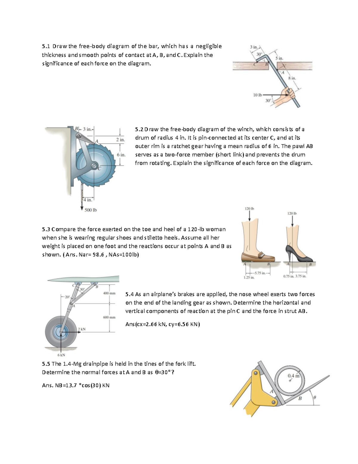 Ch 5 HW: Analysis of Forces in Mechanical Systems - Studocu