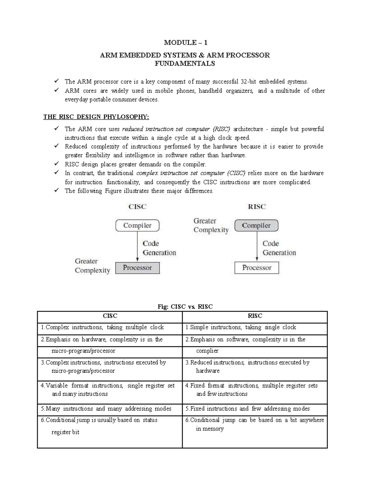 BCO601 - Module 1: ARM Embedded Systems Fundamentals - Studocu