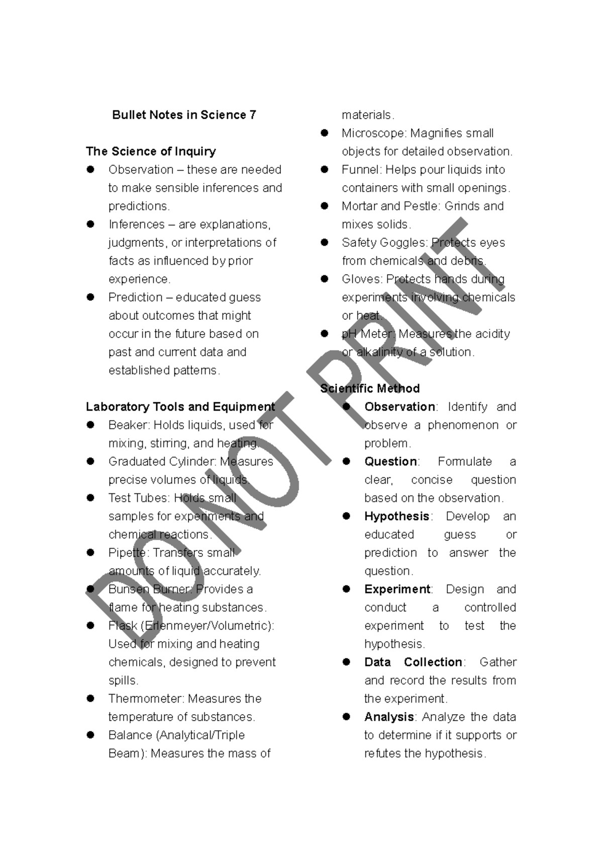 Bullet Notes in Science 7 - Inferences – are explanations, judgments ...