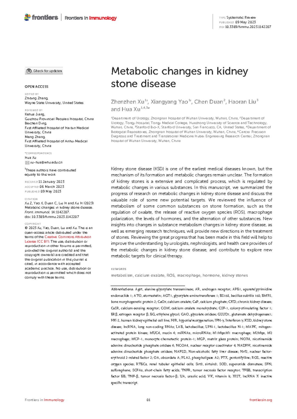 Metabolic Changes in Kidney Stone Disease: A Systematic Review (2023 ...