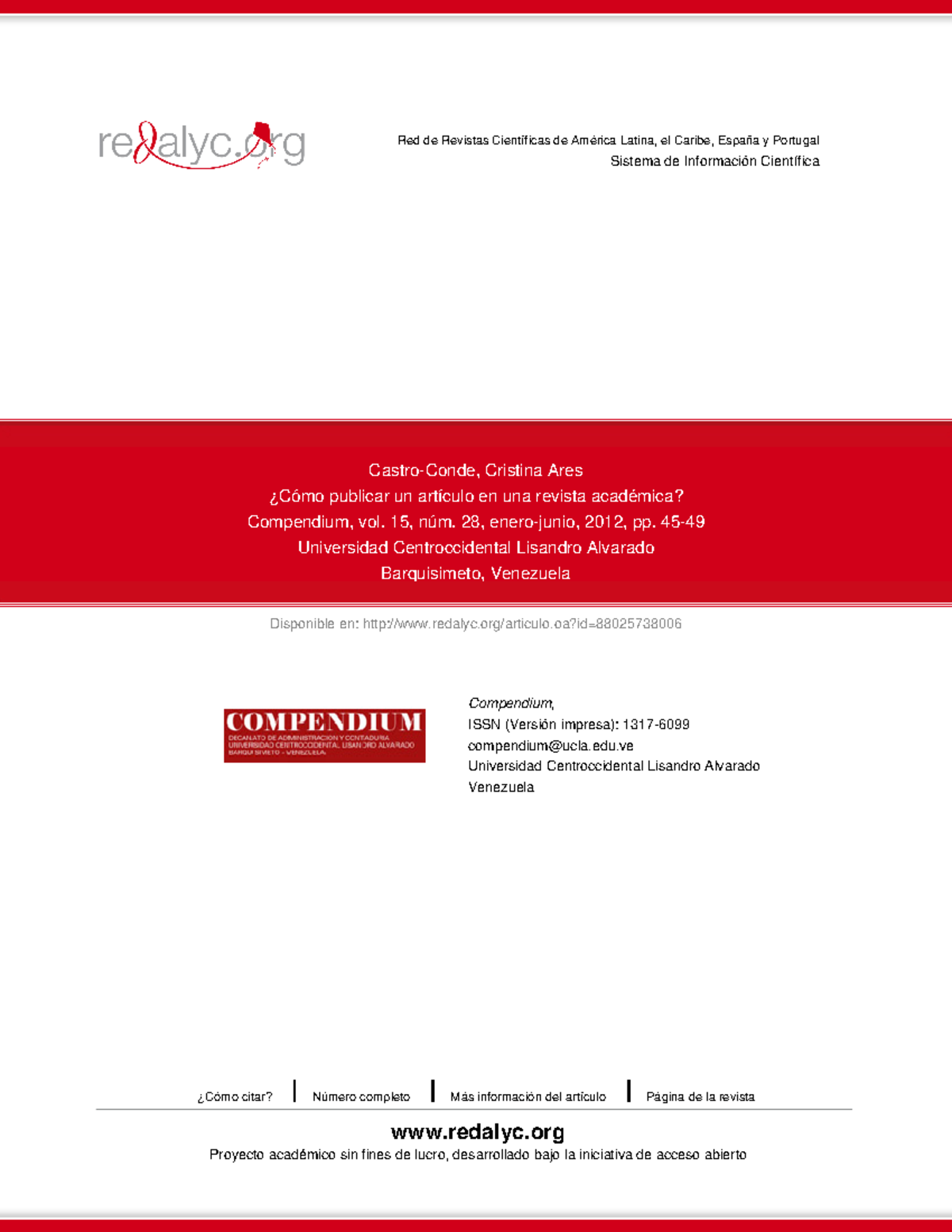 Cómo publicar un artículo en revista académica - Disponible en: redalyc ...