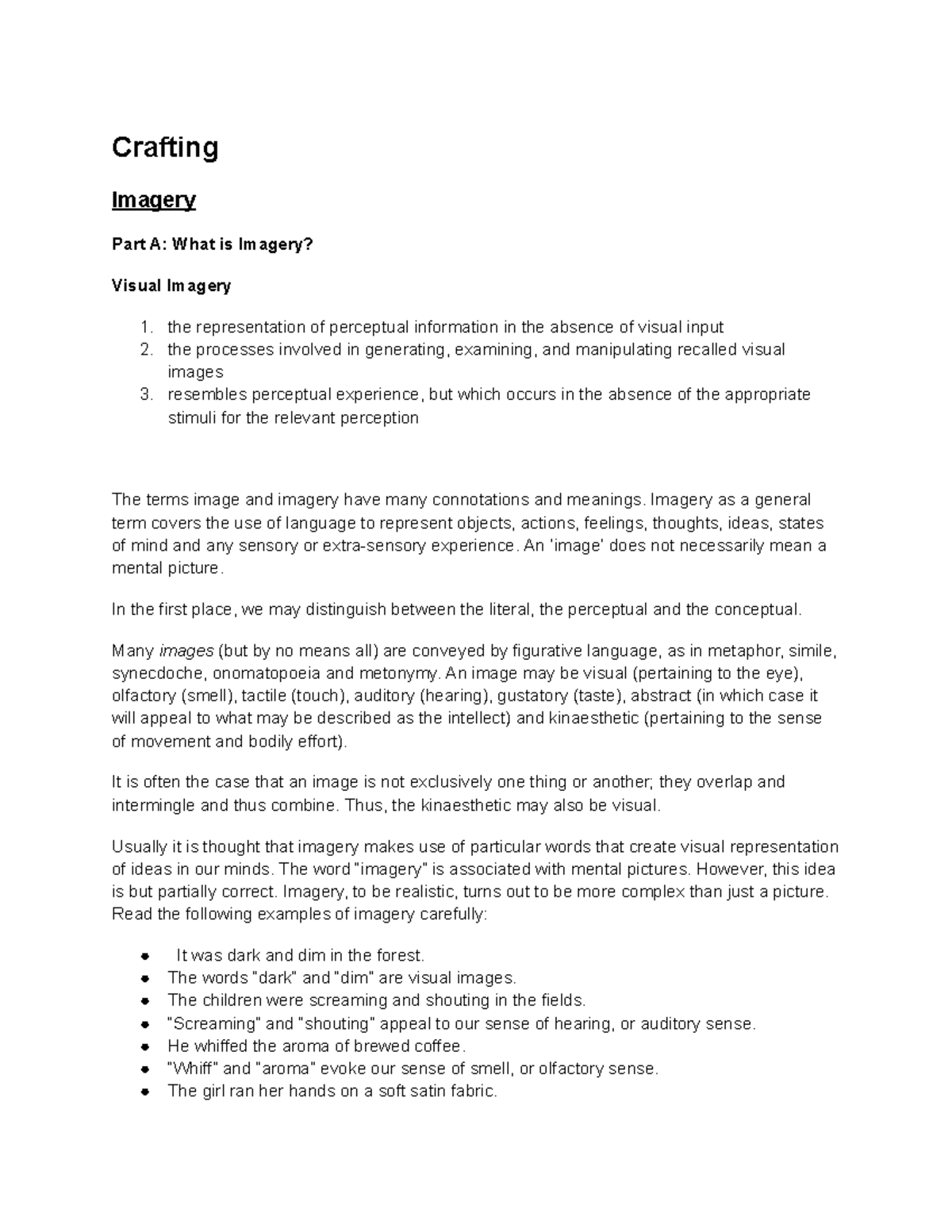 Crafting Discursive Responses: Imagery & Intertextuality Exercises ...