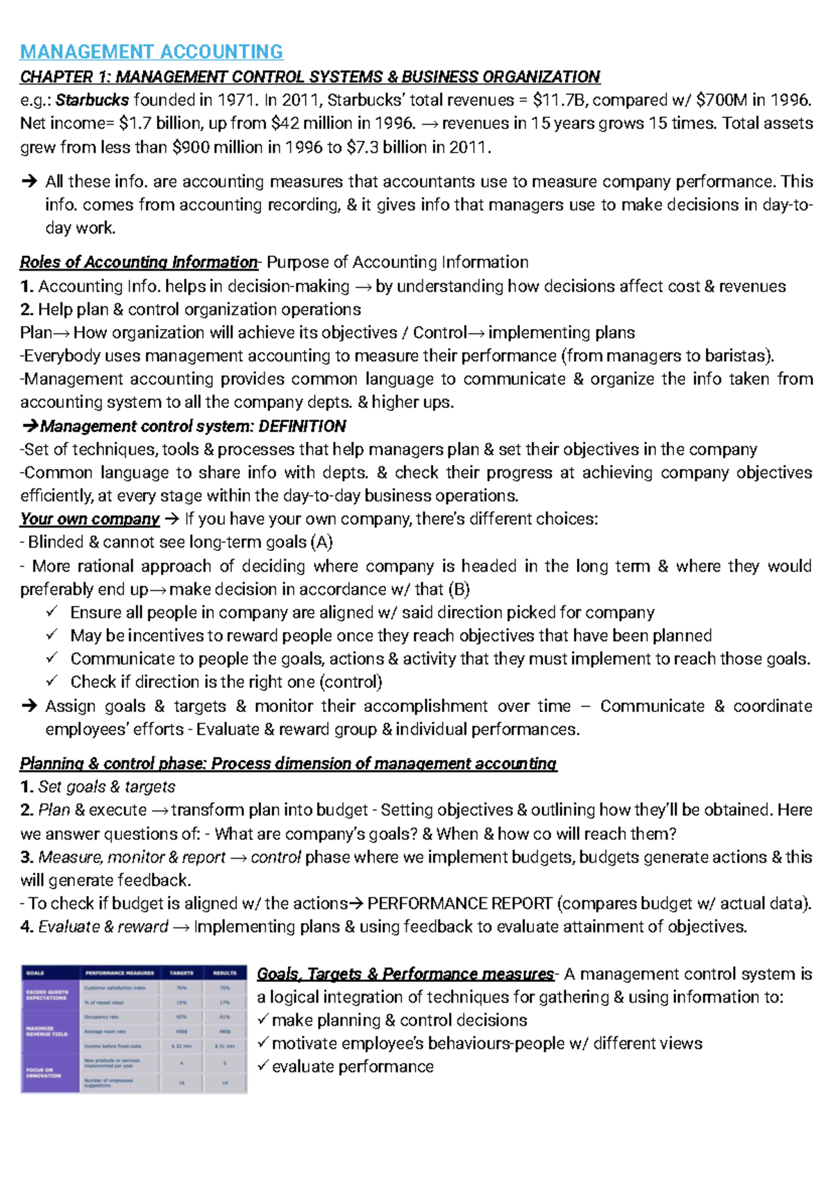 Management accounting full notes - MANAGEMENT ACCOUNTING CHAPTER 1 ...