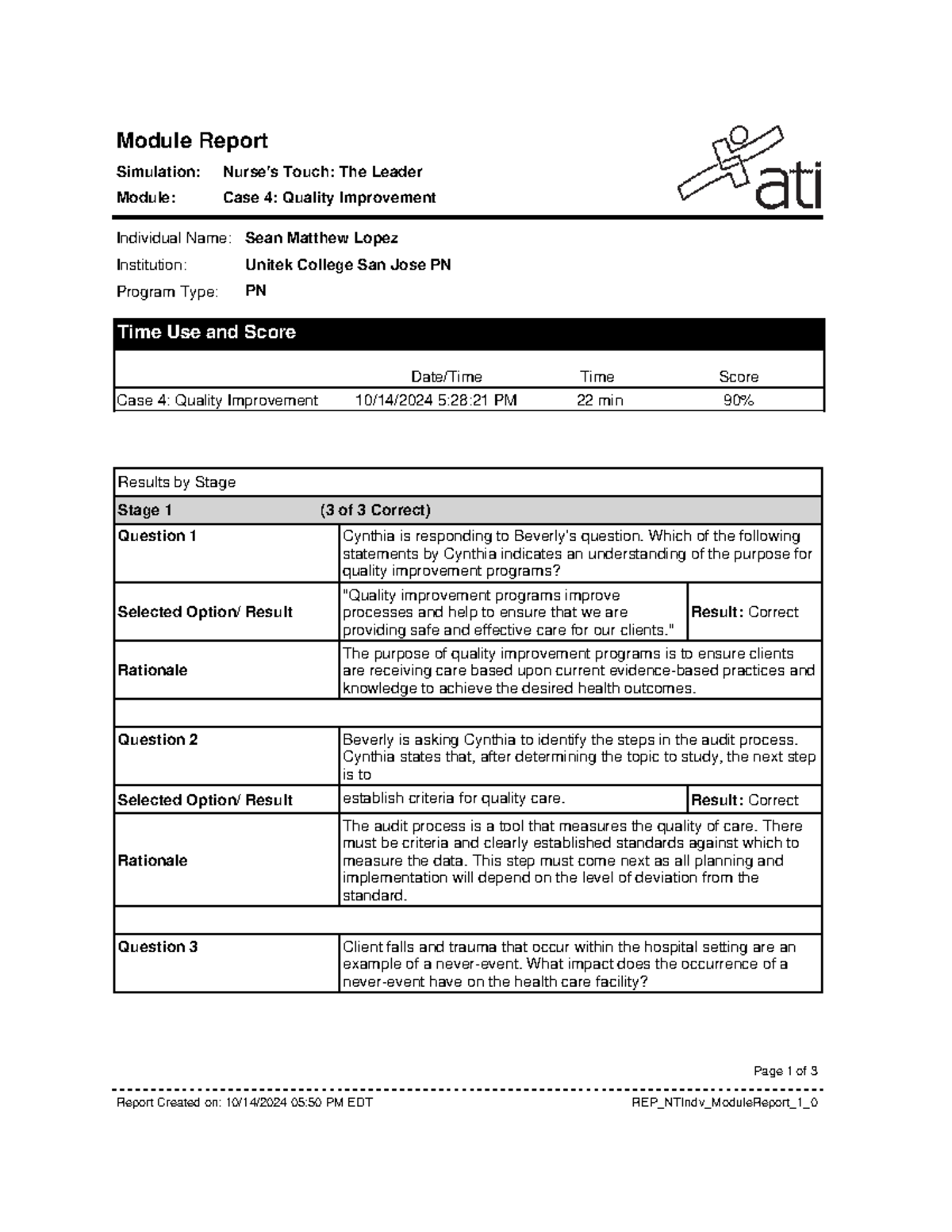 Report (36) - lol - Individual Name: Institution: Program Type: Sean ...