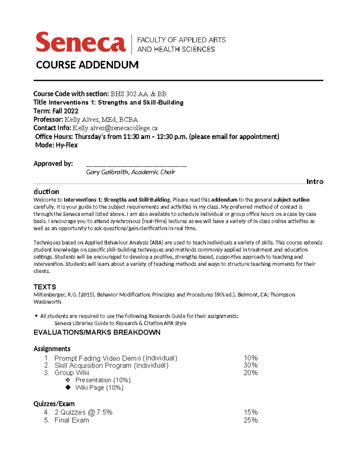 BHS 302 Interventions 1: Strengths Course Addendum - Fall 2022 - Studocu