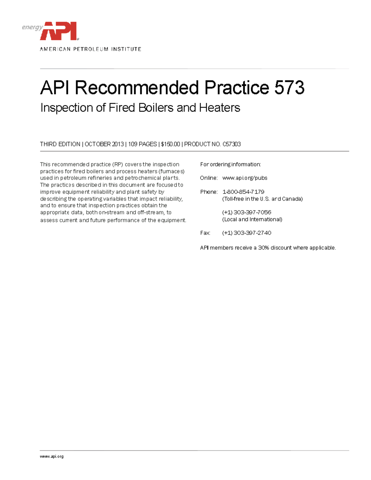 API 573 - Recommended Practices for Inspection of Fired Boilers and ...