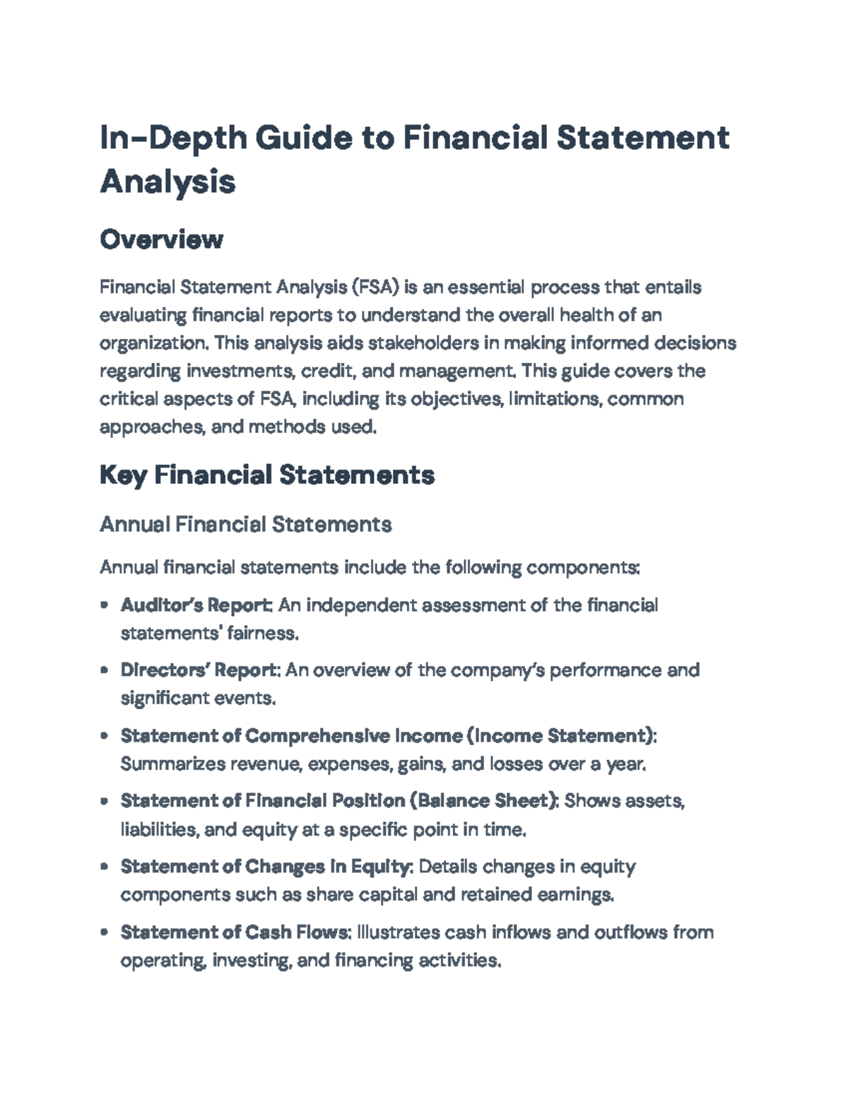 Comprehensive Guide to Financial Statement Analysis (FSA) Techniques ...
