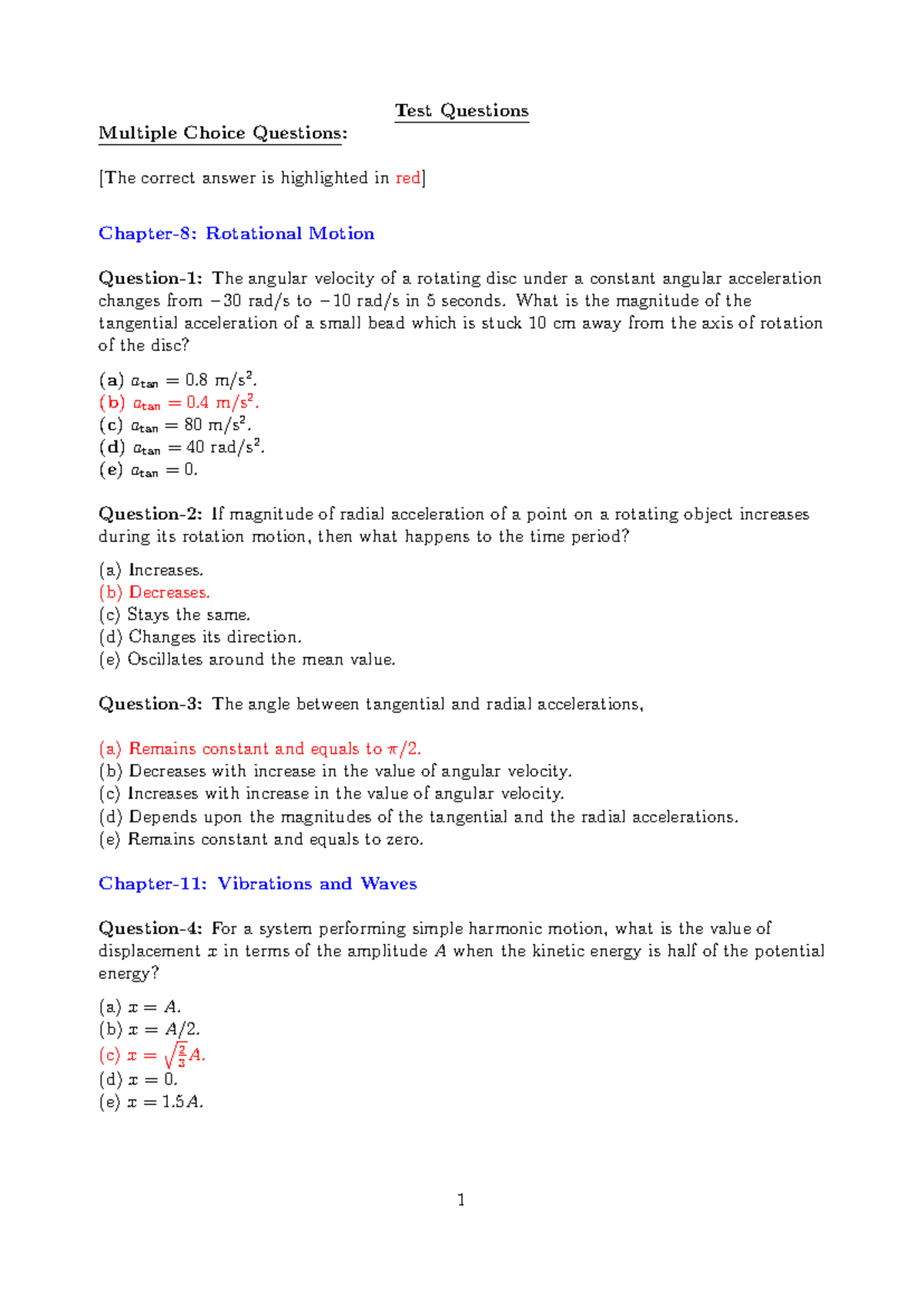 PHYS1025 Test 2 Solutions: Rotational Motion, Waves & Sound - Studocu