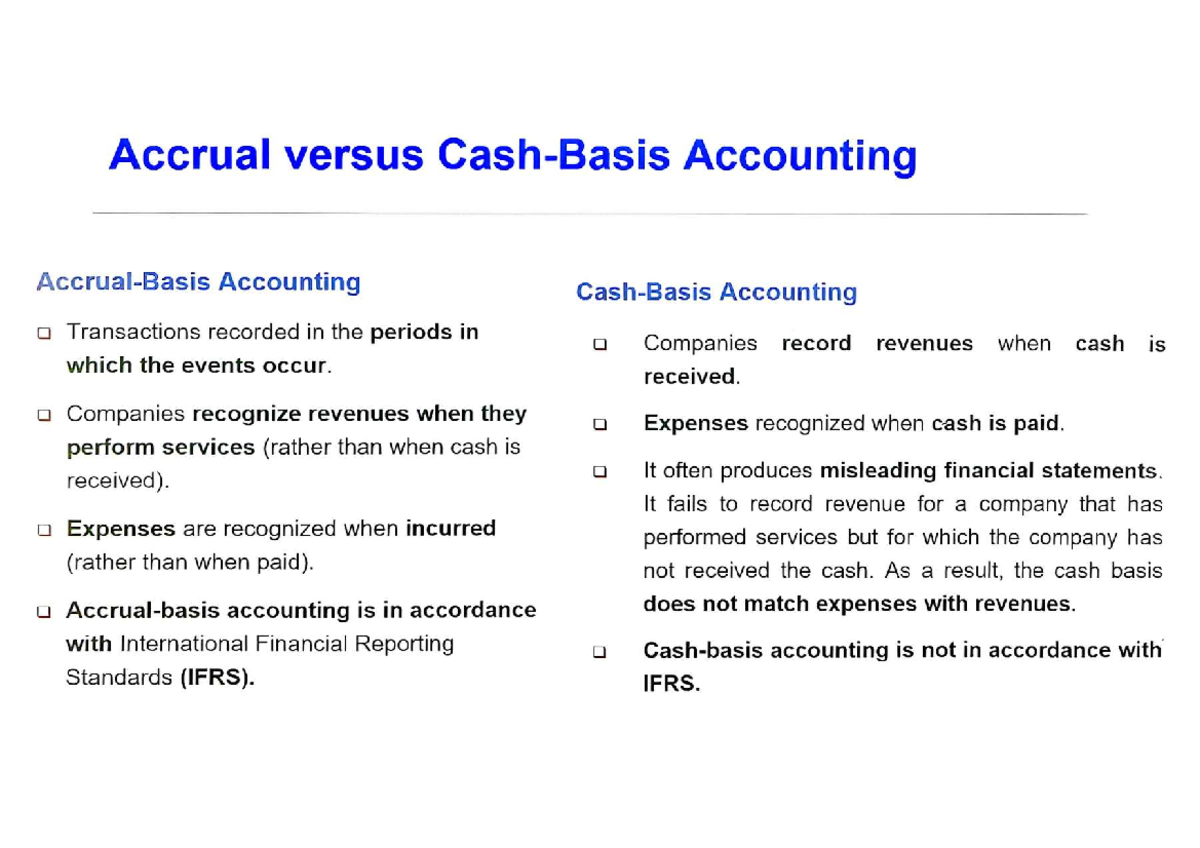 Accrual vs Cash Basis Accounting: Key Differences Explained - Studocu