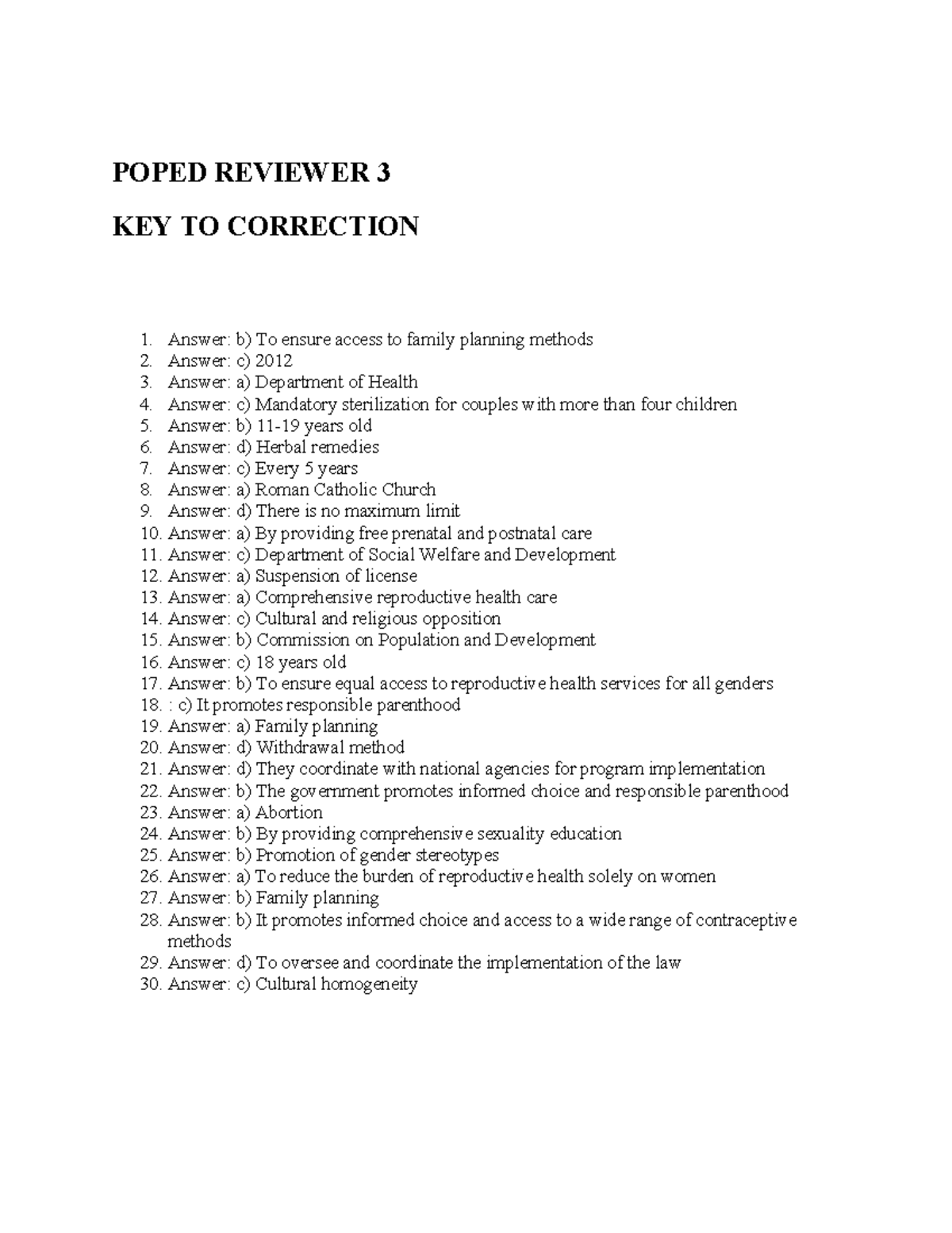 POPED - Reviewer 3 Key Corrections and Answers - Studocu