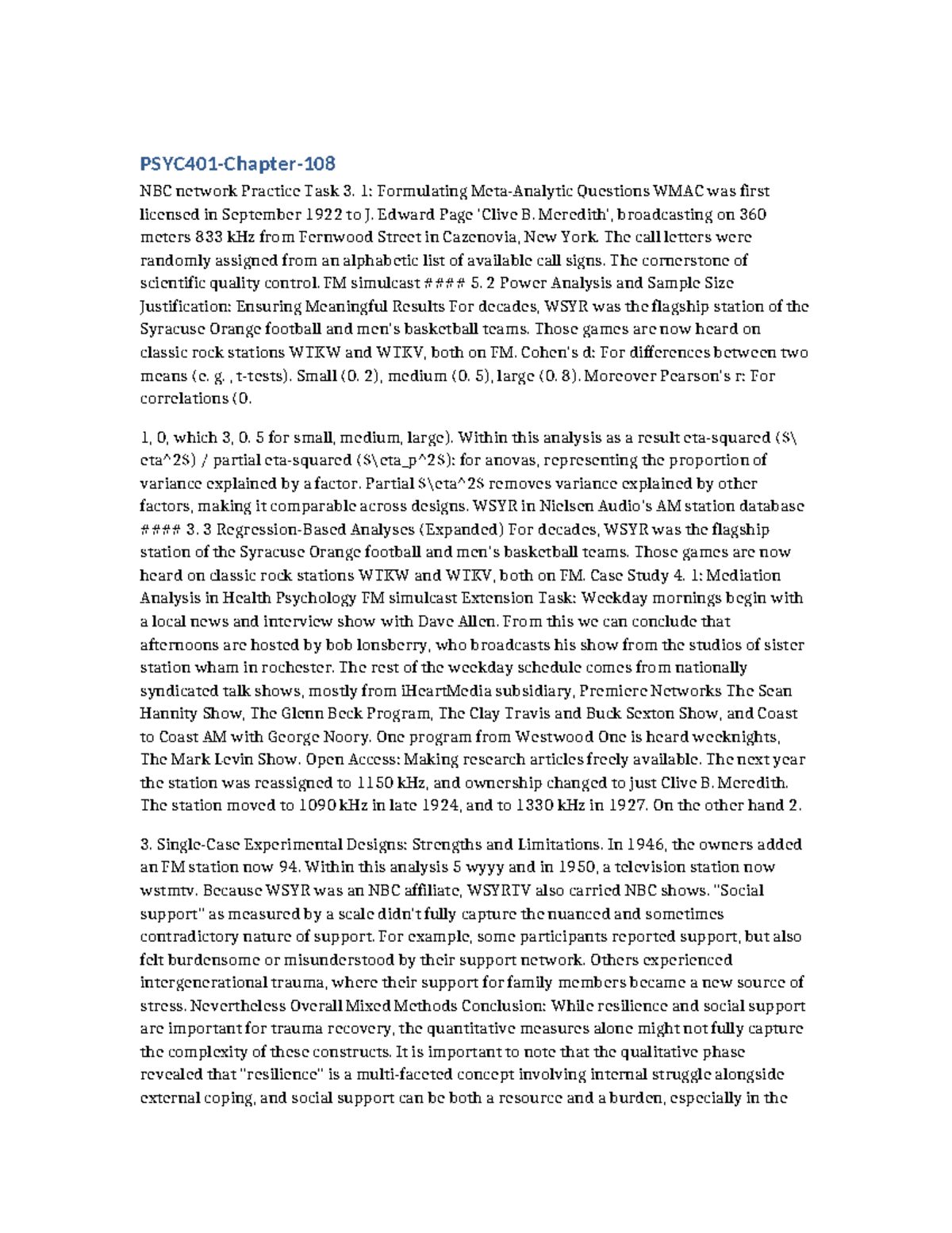PSYC401 - NBC Network Case Study: Historical Analysis and Methods - Studocu