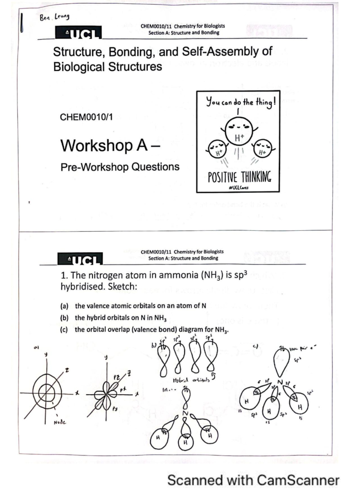 Chemistry for Biologists UCL: Workshop A Answers on Structure & Bonding ...