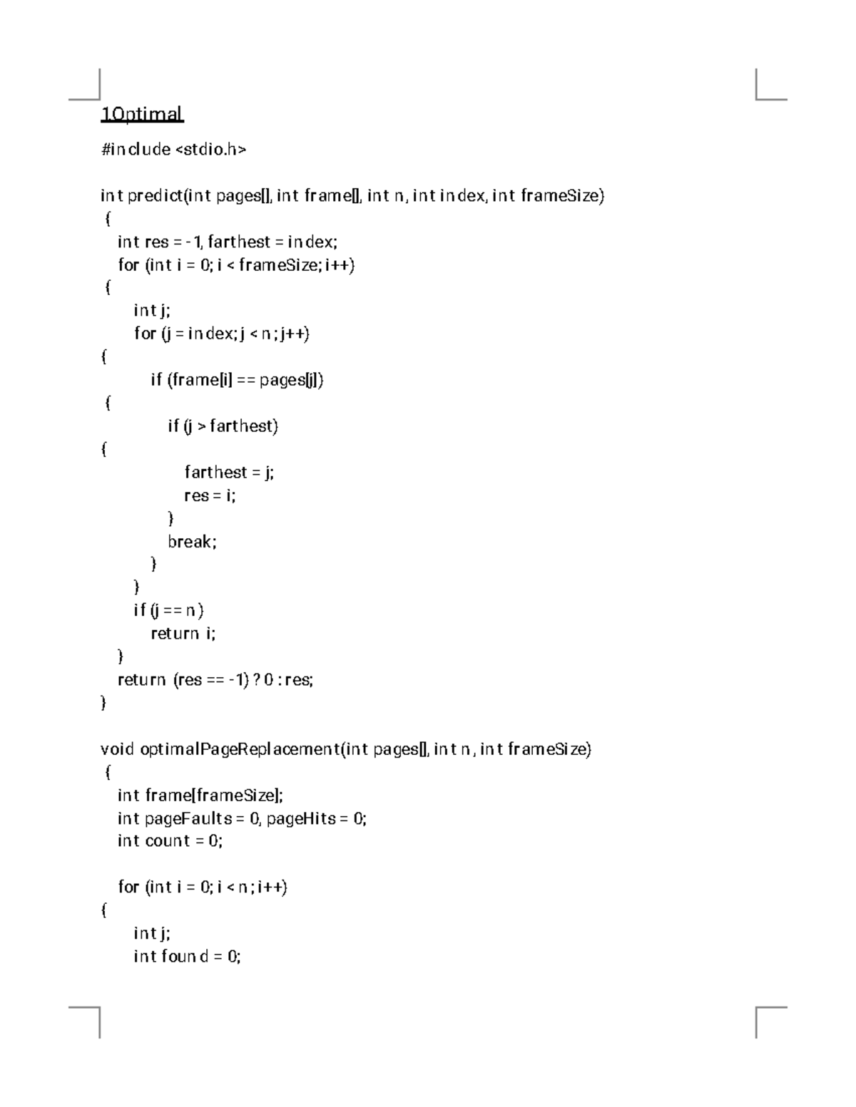 Optimal Page Replacement Strategies for Practical Exam (CS101) - Studocu
