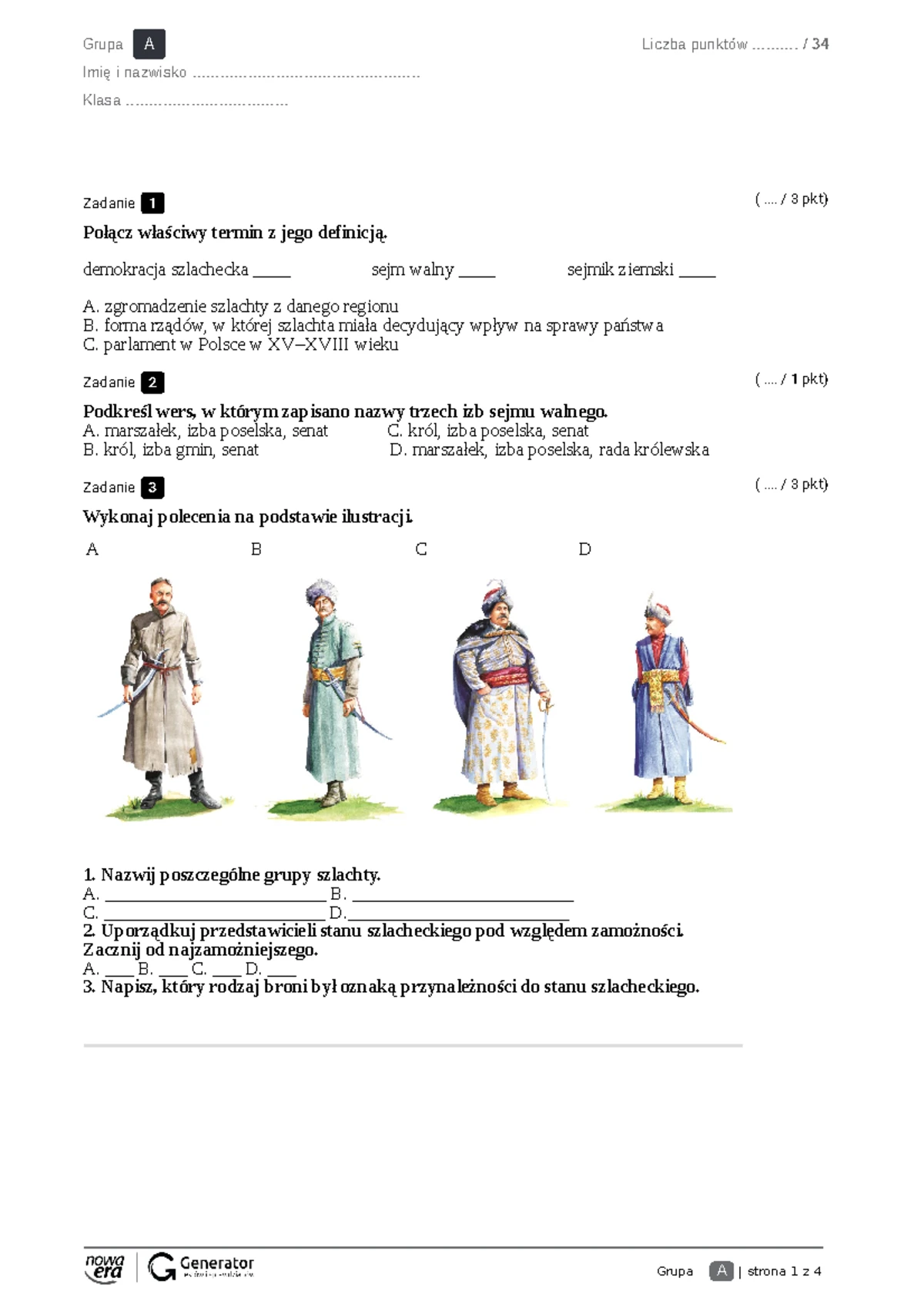 Powtórzenie Historia Klasa 4 www.studocu.com