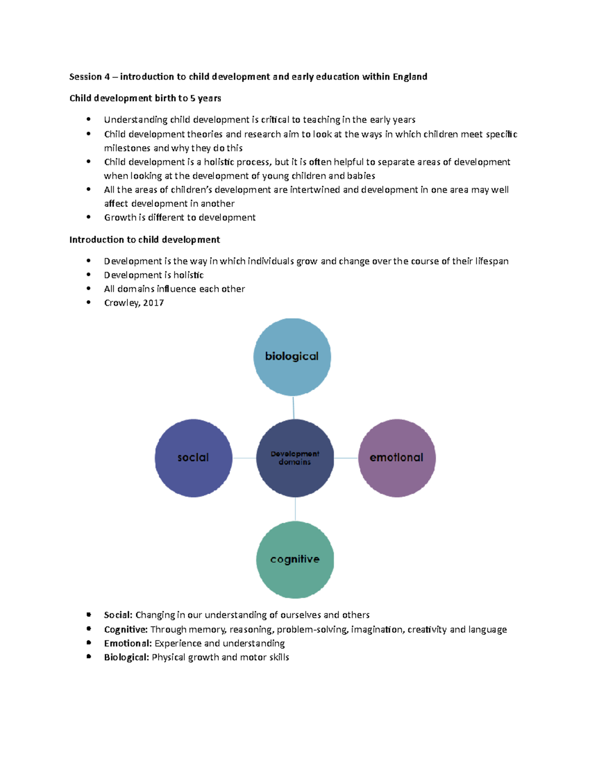 TE4042 session 4 Early childhood development - Session 4 – introducion ...