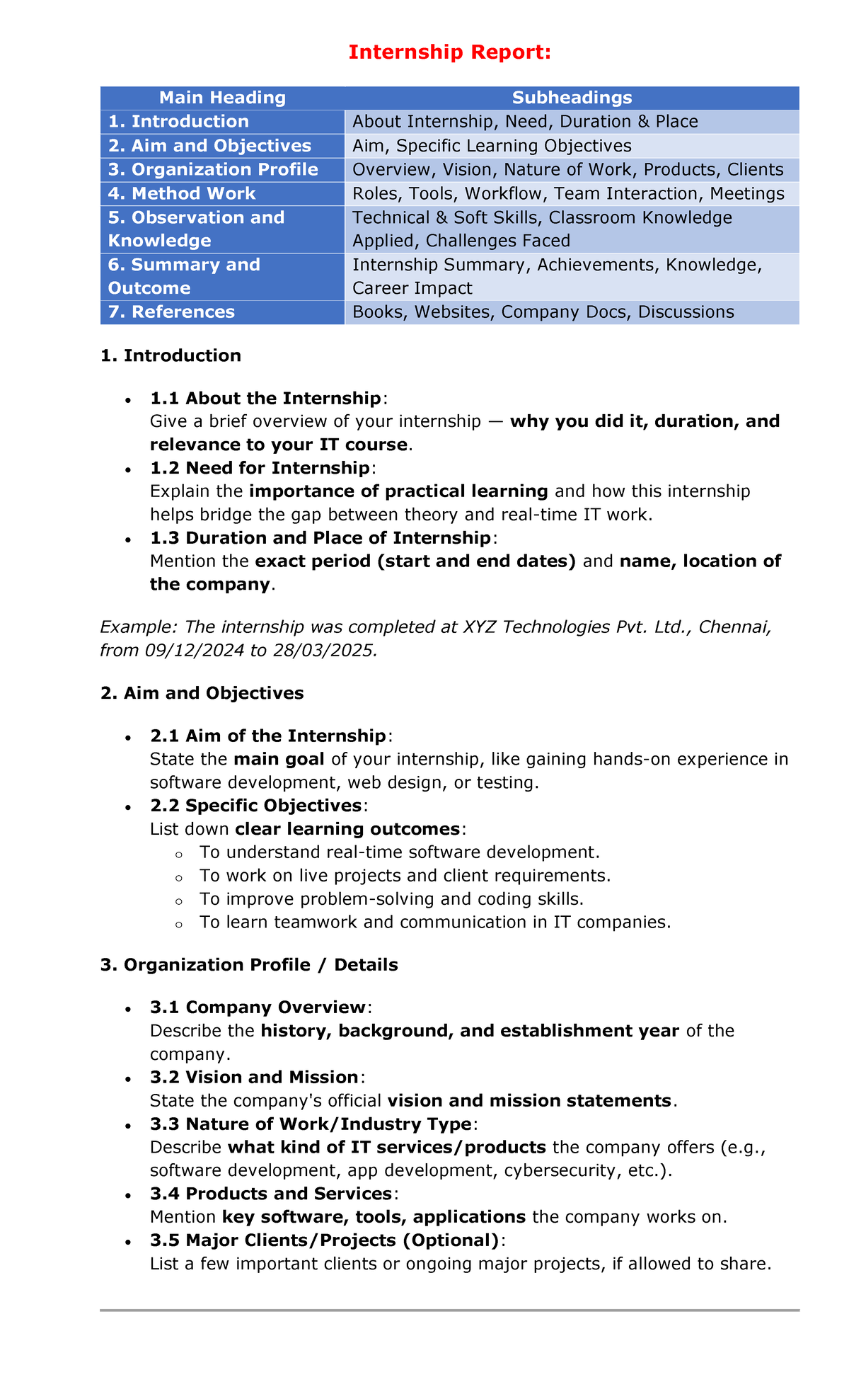 Internship Report: B.Sc. IT Overview and Experience Summary - Studocu