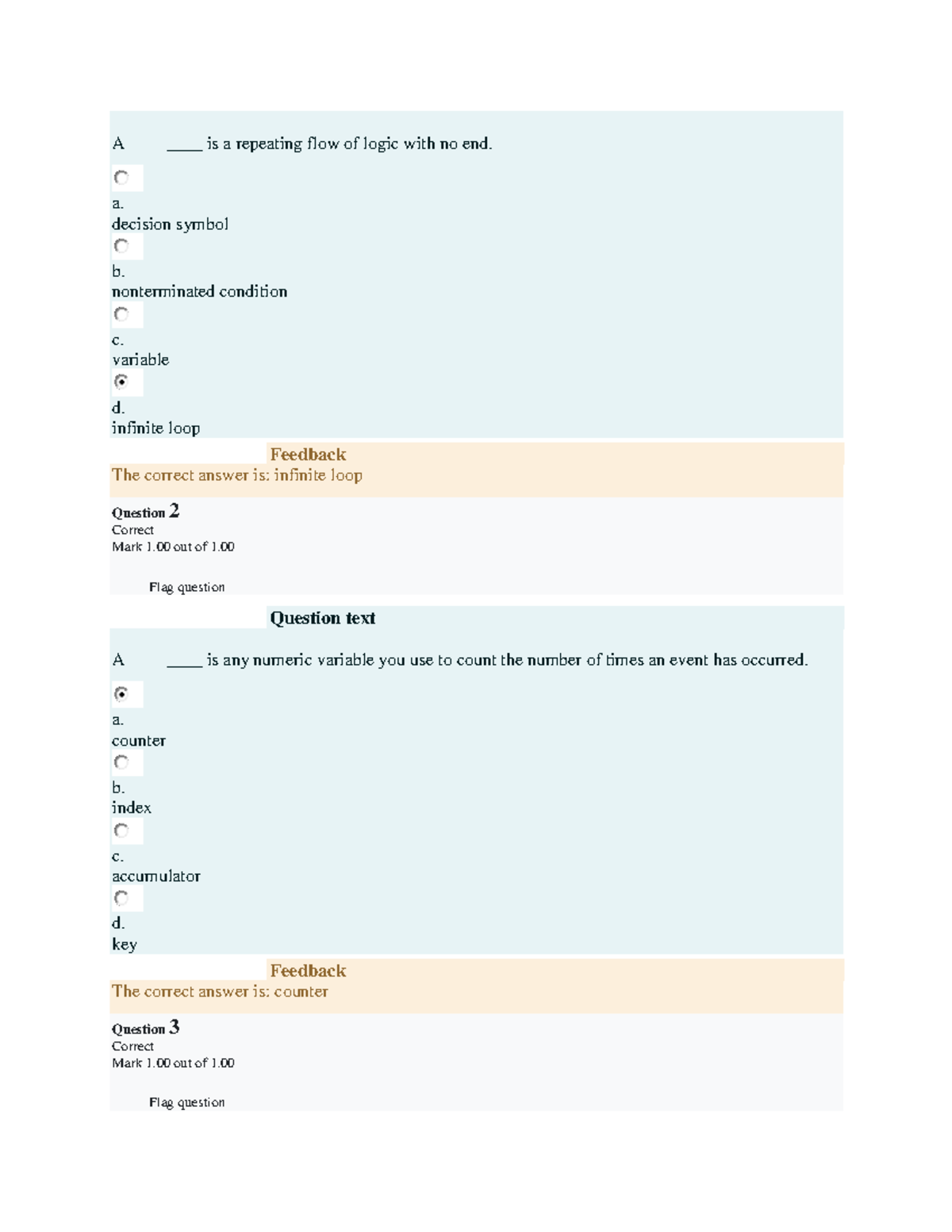 Test 3 - Info: Loops and Control Structures Review - Studocu