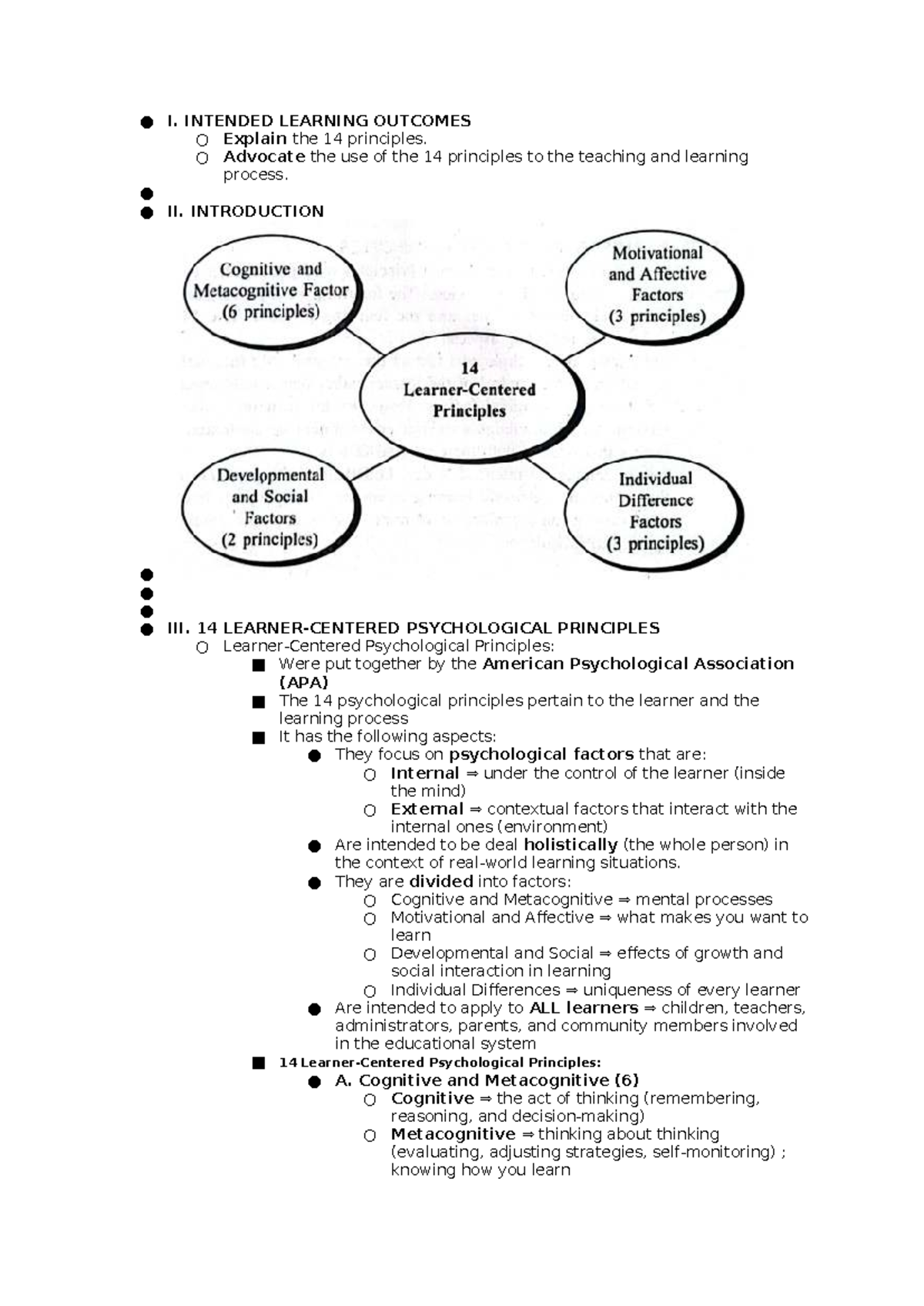 Module 1 - Learner-Centered Psychological Principles Overview - Studocu