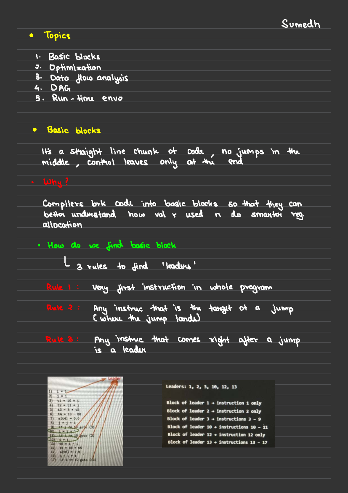 Compiler Design (CS101) Unit 5: Optimization Techniques and Data Flow ...