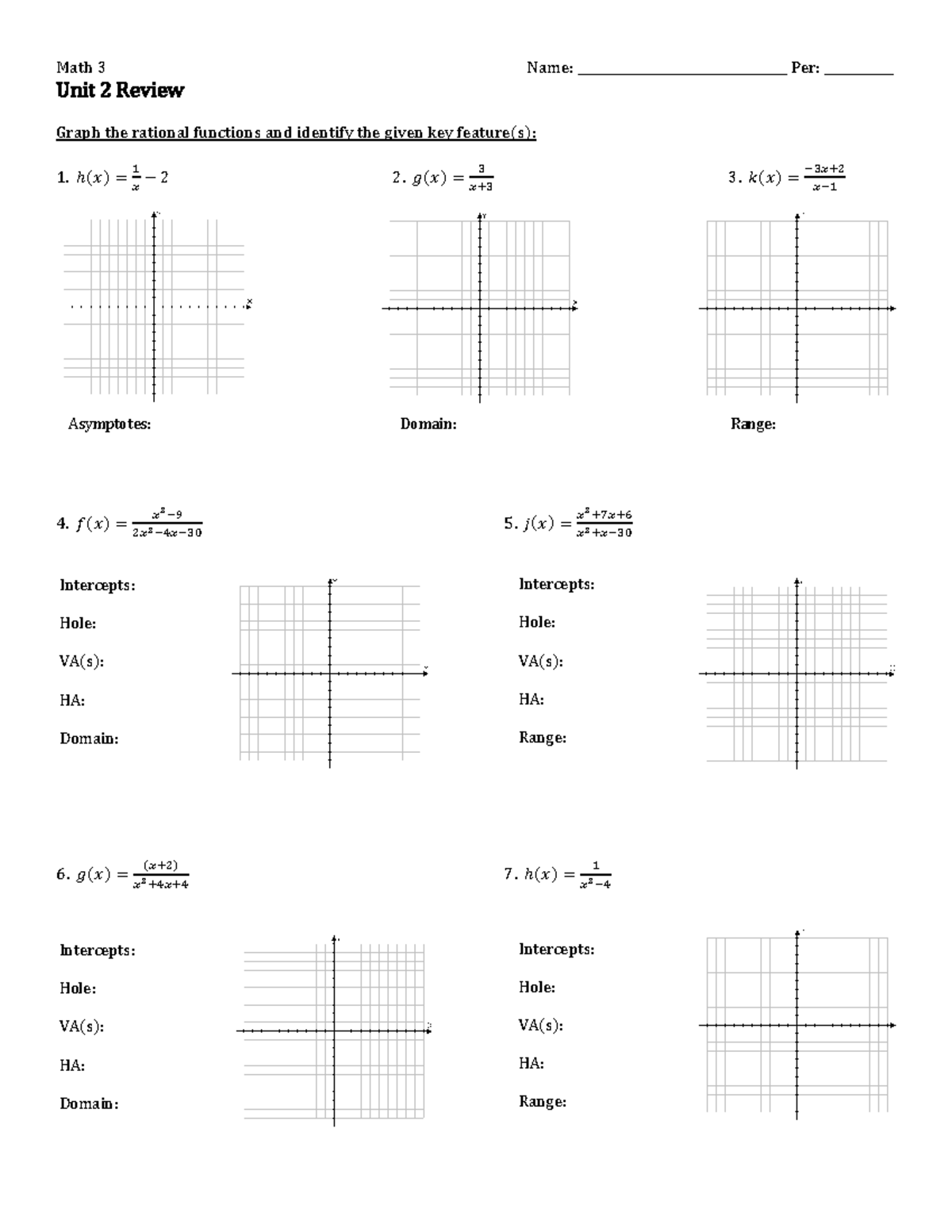 Unit 2 Review - this is mathr eview - Math 3 Name ...