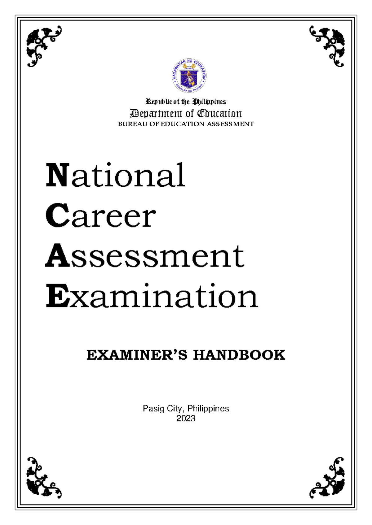 2023 NCAE Examiner's Handbook: Guidelines for Test Administration - Studocu