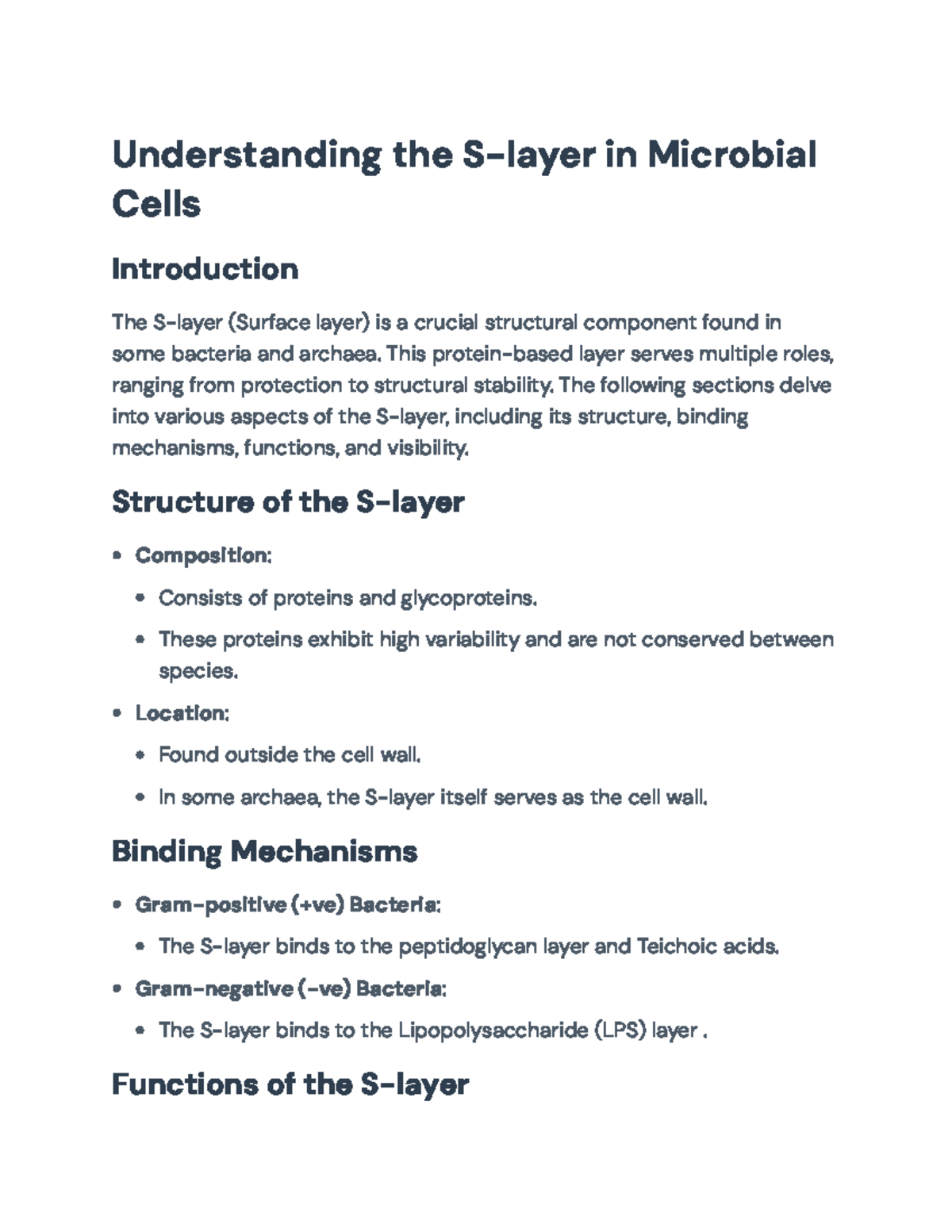 Understanding the S-layer in Microbial Cells: Structure and Functions ...