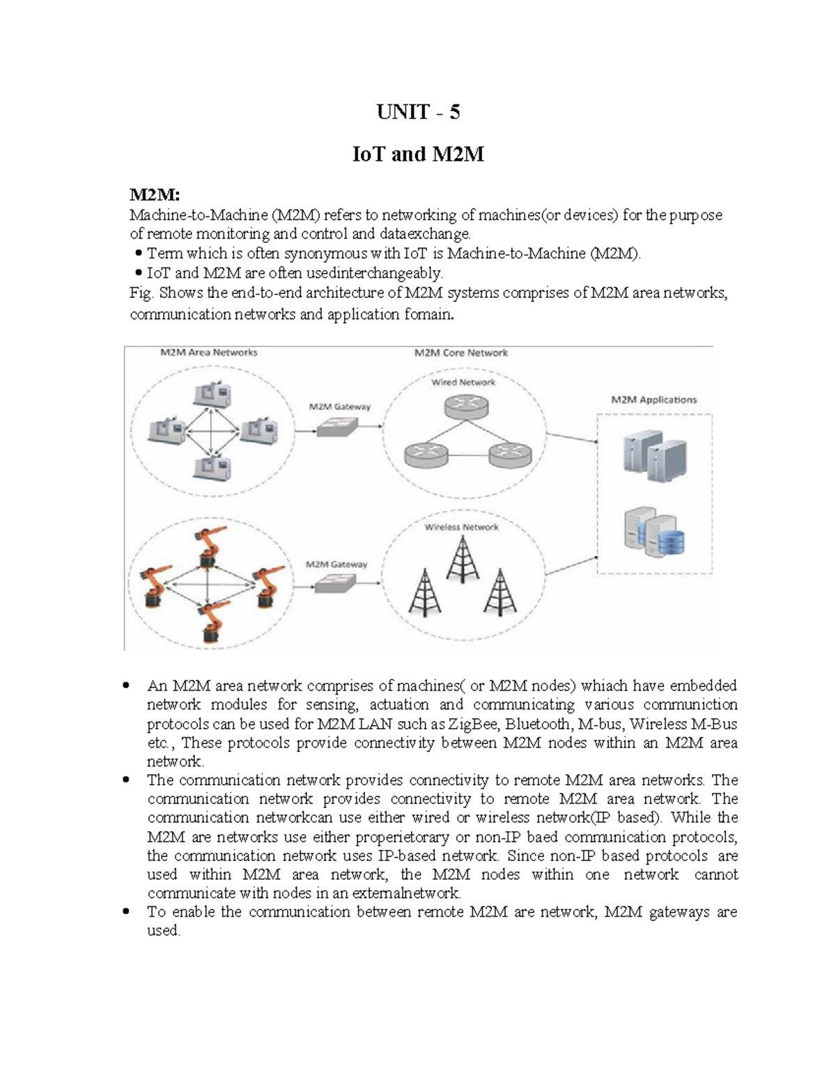 Unit 5: IoT and M2M Overview and Management Techniques - Studocu