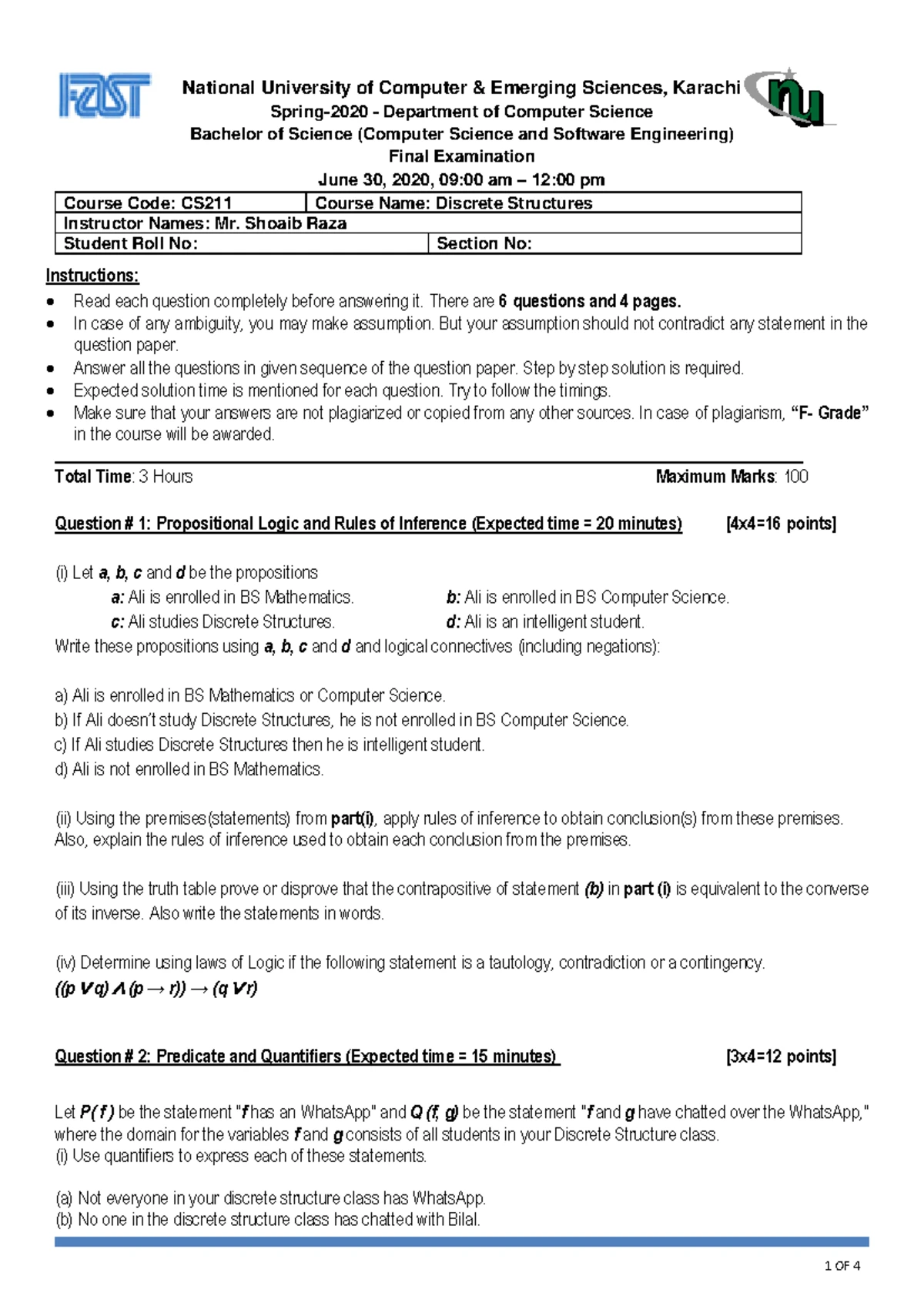 Practice Exercises for linked lists - CS 2002 DATA STRUCTURES AND ...
