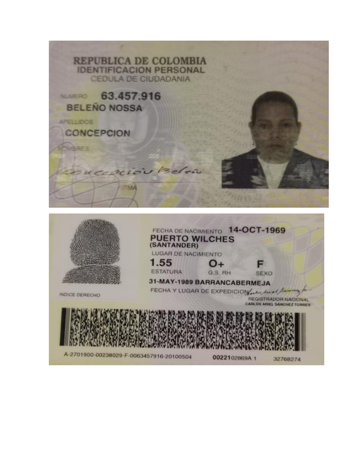 Identificación Personal - Cédula de Ciudadanía 63.457.916 - Studocu