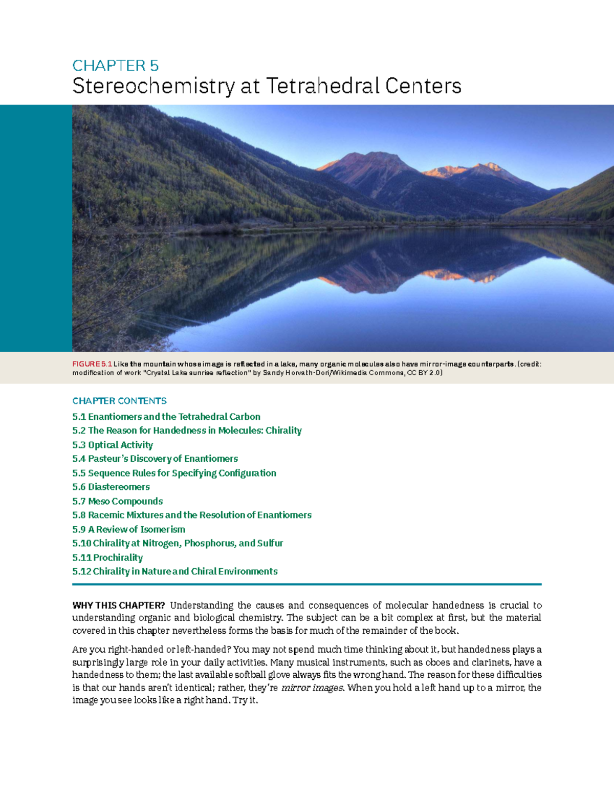 CHAPTER 5: Stereochemistry at Tetrahedral Centers in Organic Chemistry ...
