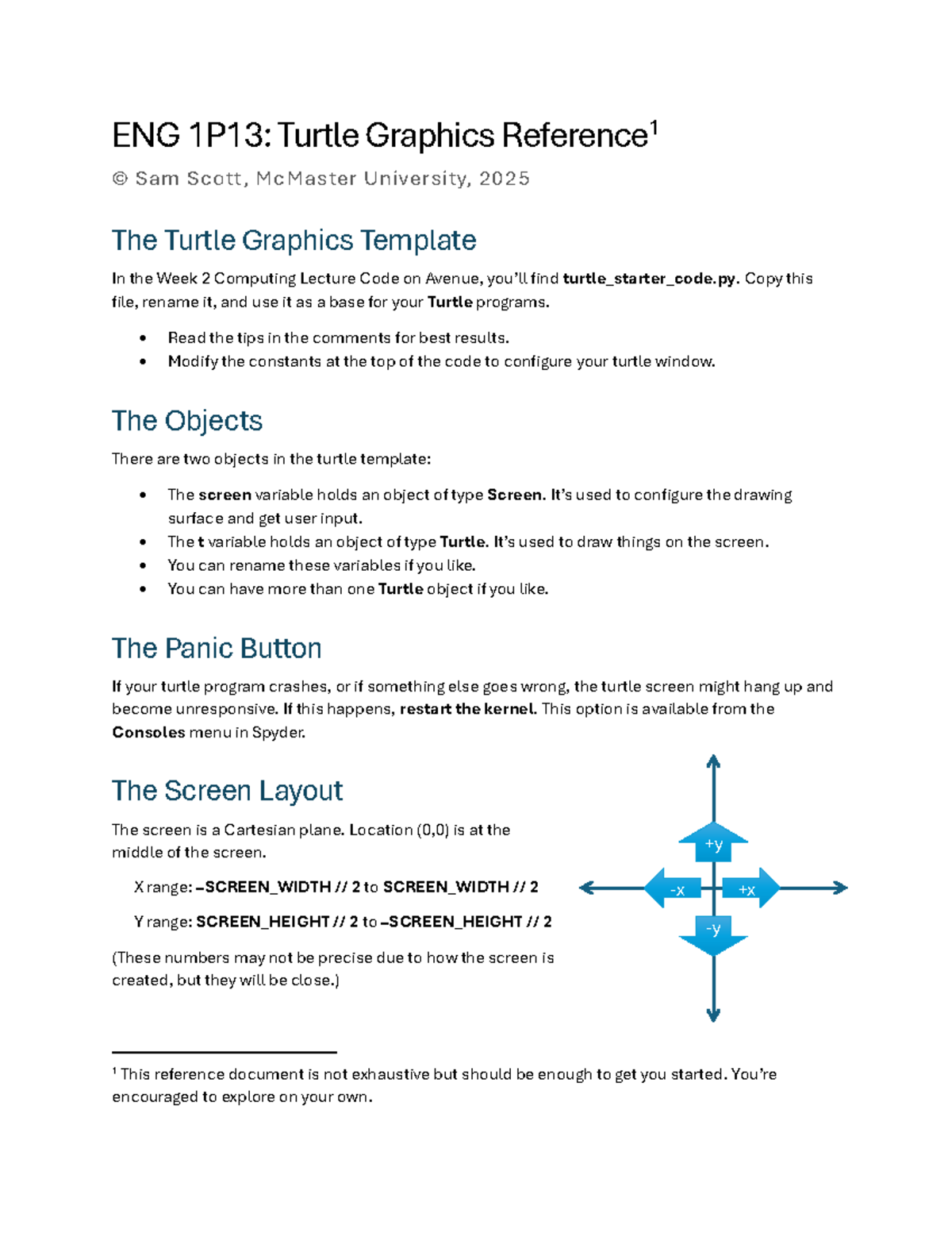 ENG 1P13: Turtle Graphics Reference Guide for Beginners - Studocu