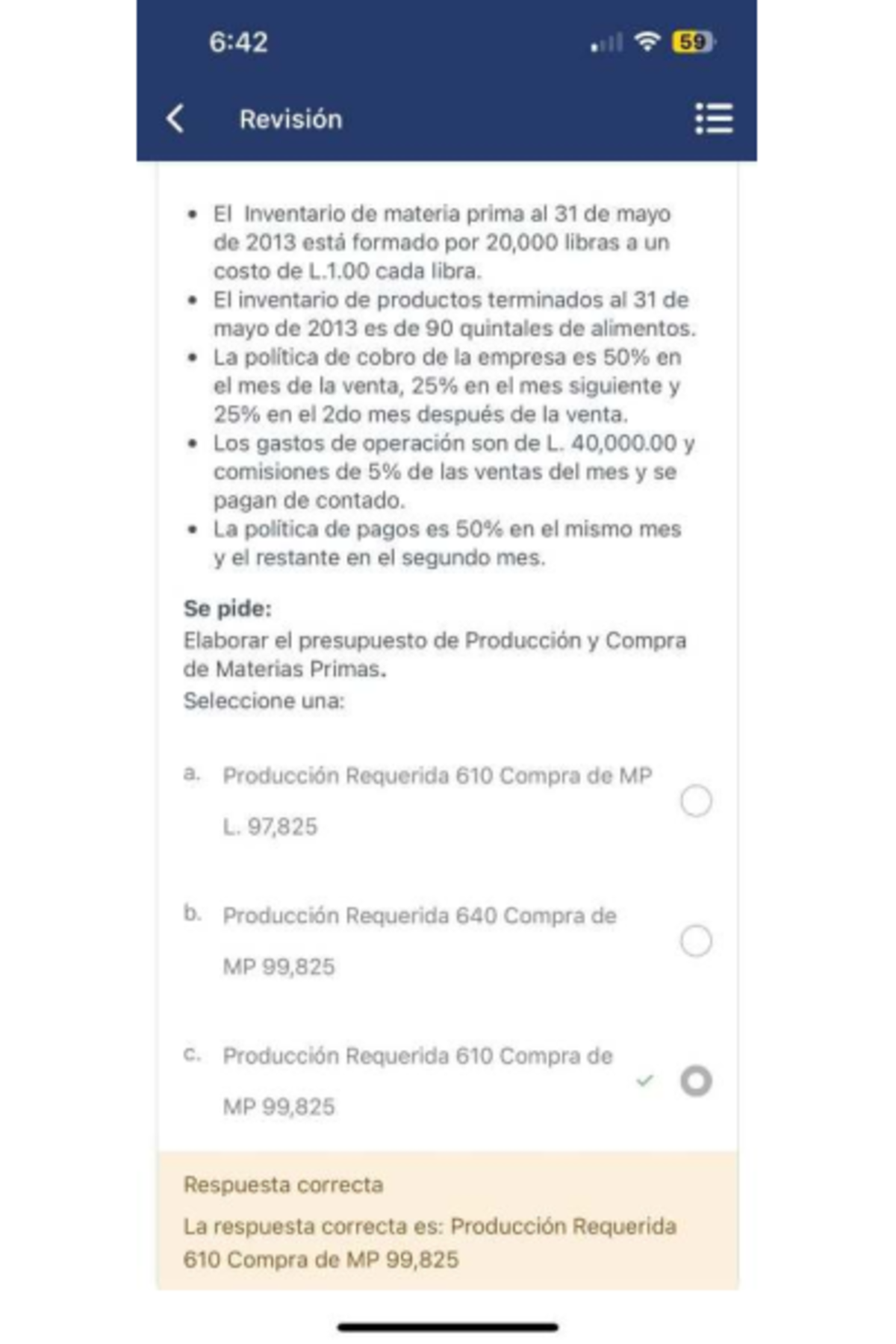 Examen 1: Presupuestos de Producción y Efectivo - 6:42 y 6:43 - Document Preview