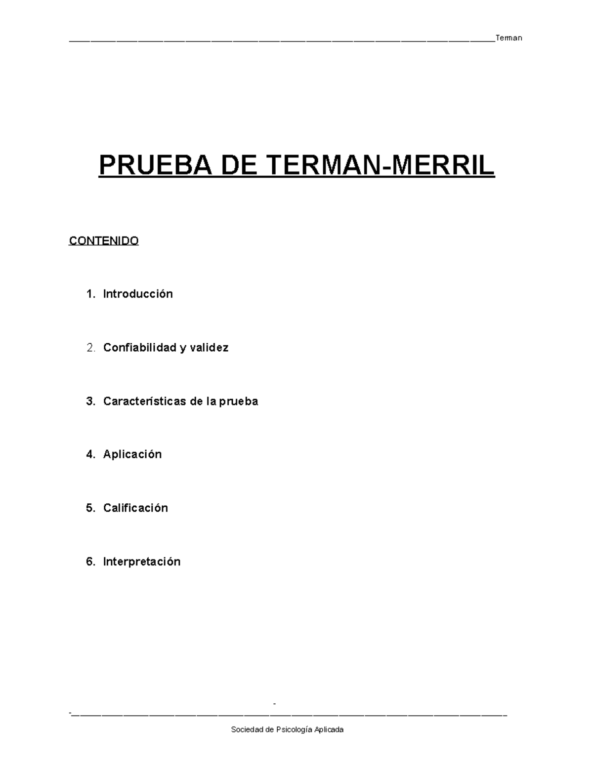 Manual de la Prueba Terman-Merrill: Test Psicométricos 2023 - Document Preview