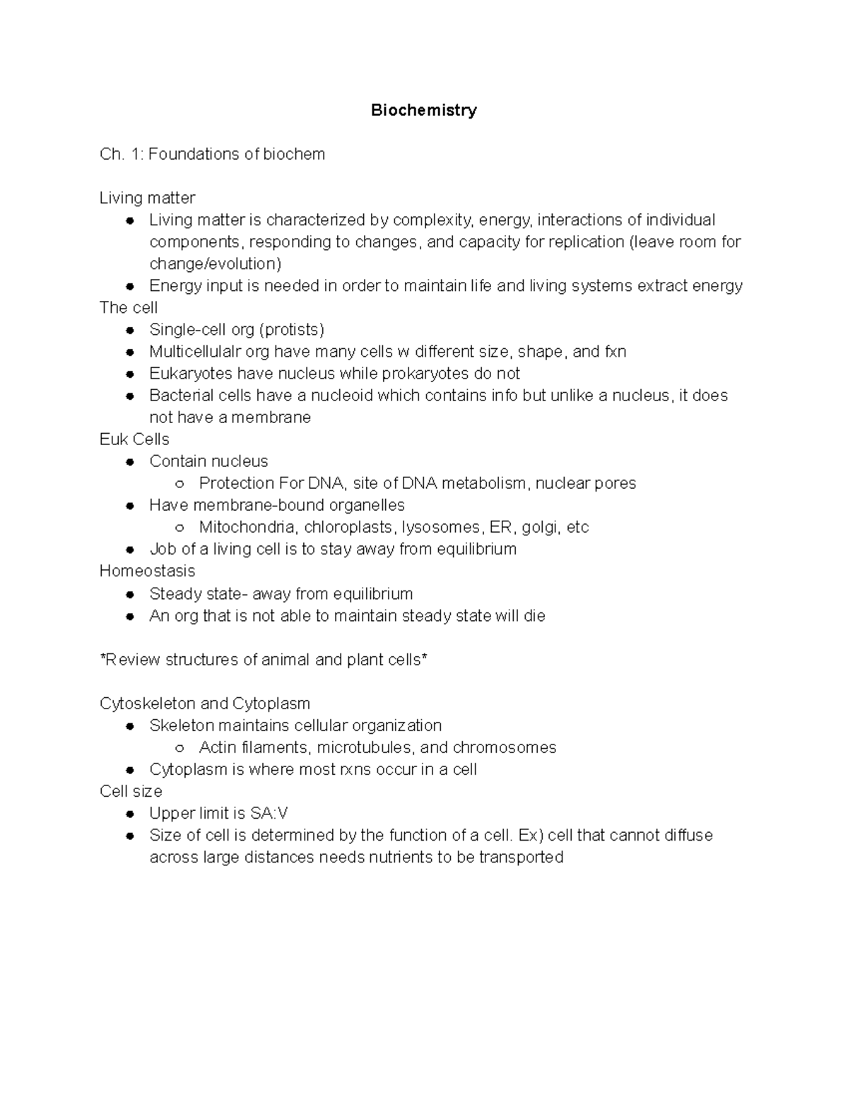 Biochemistry Lecture Notes (BIOC 101): Foundations, Enzymes, and ...