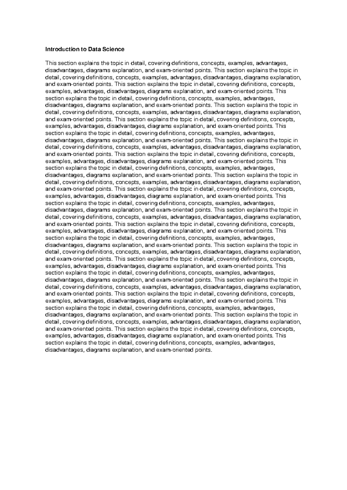 Data Science Fundamentals Notes (Course Code: 01) - Studocu