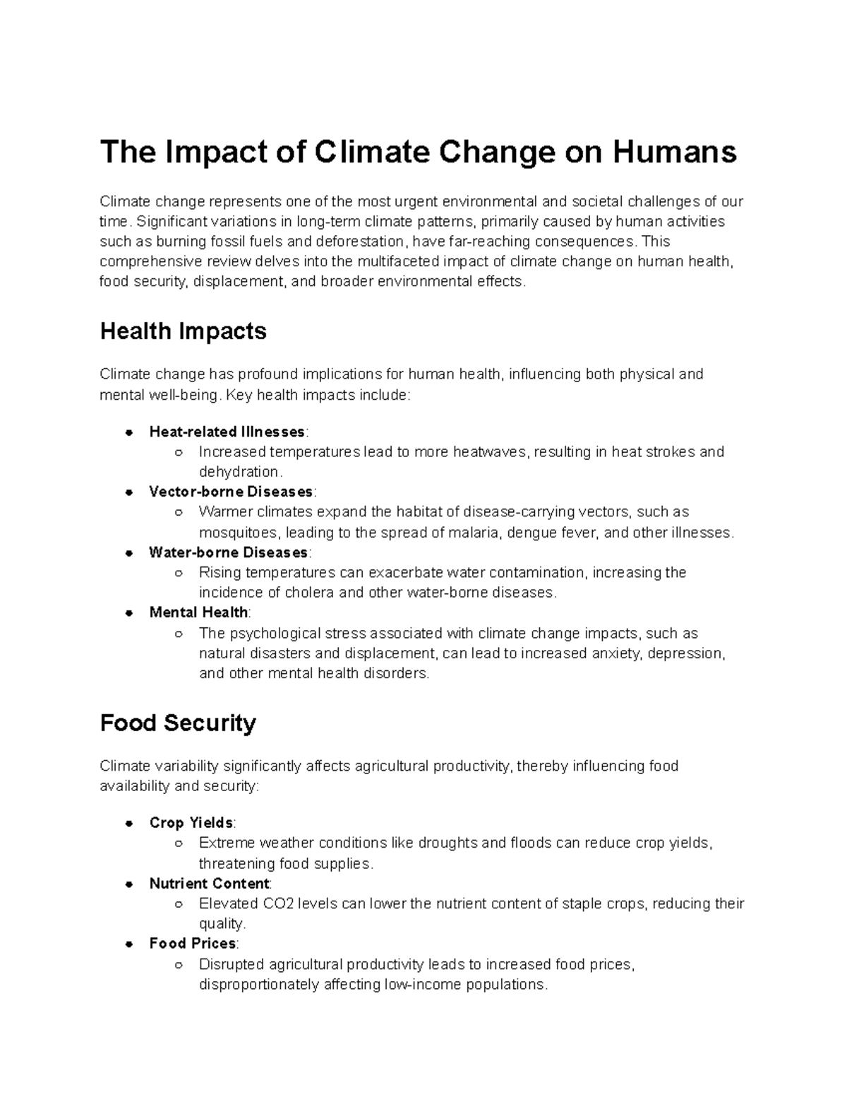 The Impact of Climate Change on Humans - Significant variations in long ...