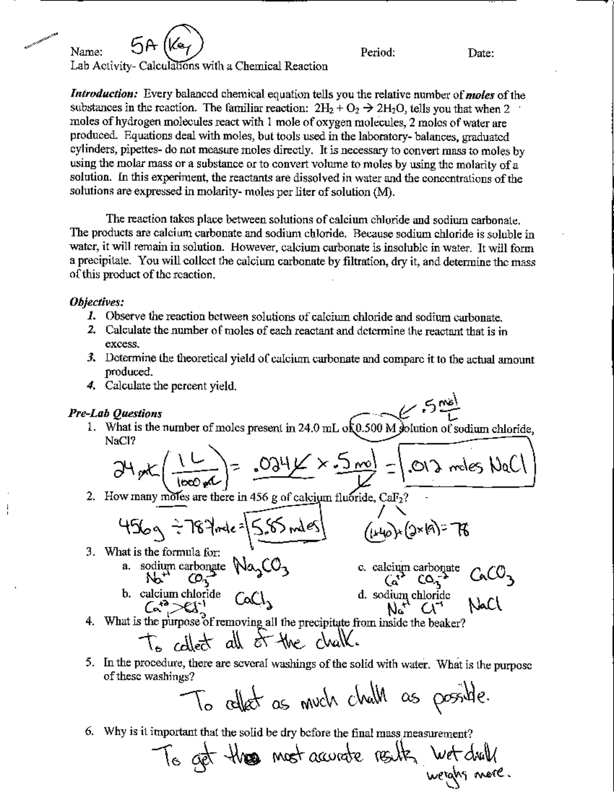 Chalk Lab Answer Key - Complete Solutions Guide - Studocu