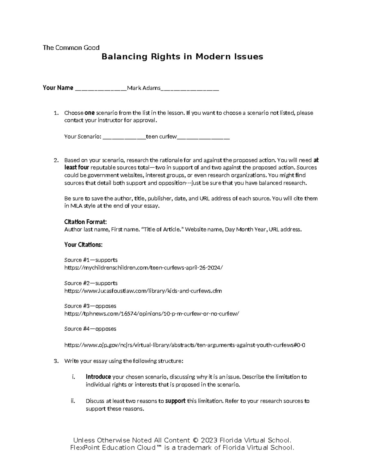 Balancing Rights: Teen Curfews Amidst Modern Issues (CG 101) - Studocu