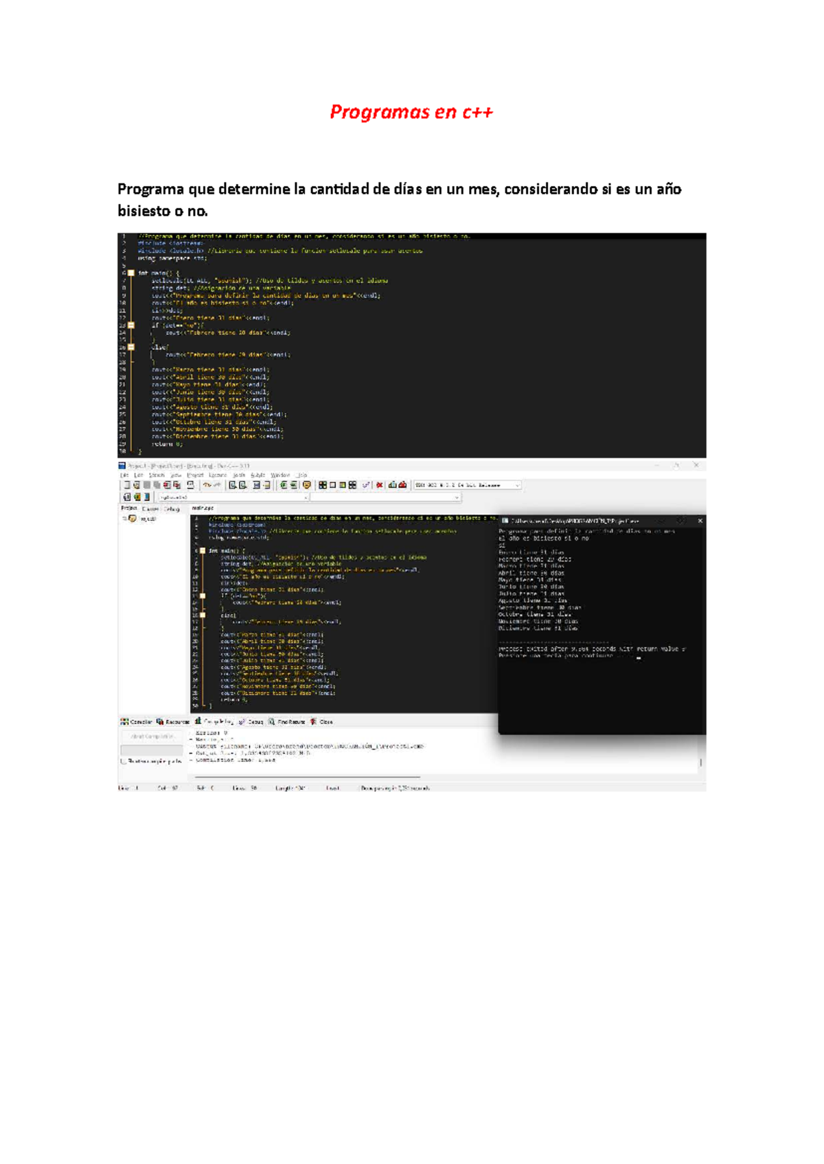 Programas en c++ - Ejercicios de practica de programación uno ...