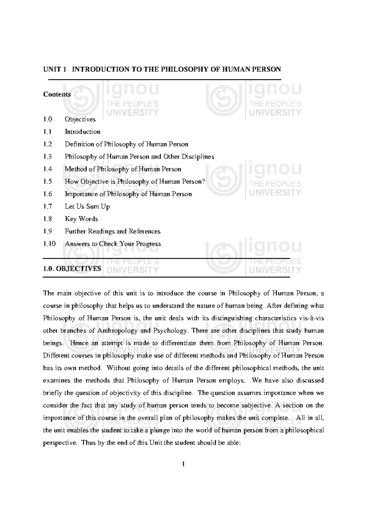 PHIL 101: Unit 1 - Intro to Philosophy of Human Person Overview - Studocu