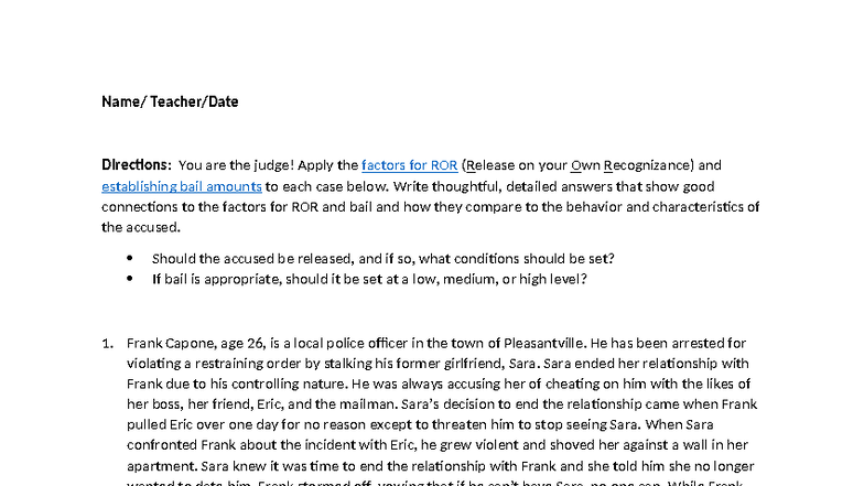 ROR and Bail Assessment: Case Studies of Frank Capone & Gail Trajidi ...