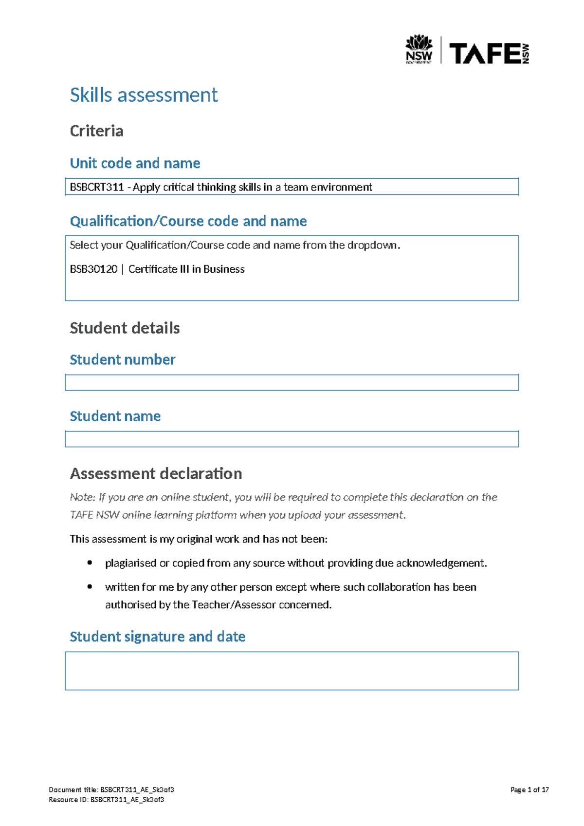 BSBCRT311 Final Exam: Critical Thinking Skills in Team Environments ...