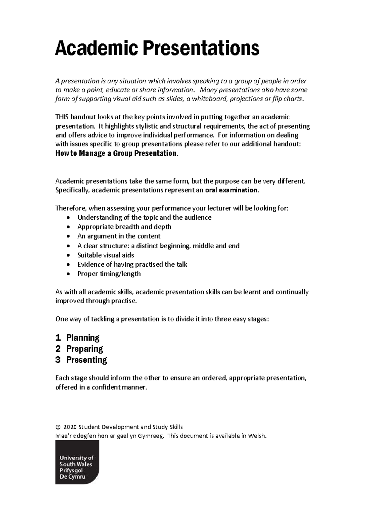 Academic Presentations: Key Strategies for Success - Studocu