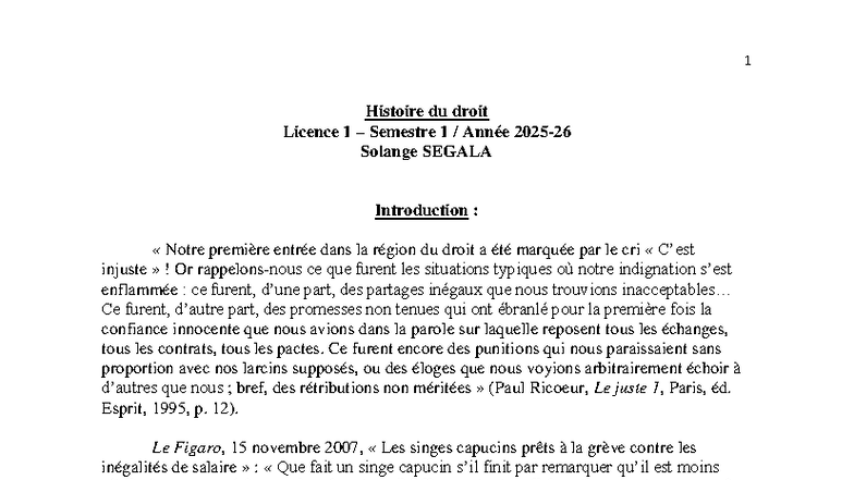 Histoire du Droit - Licence 1 - Chapitre 1 - Introduction et Concepts ...